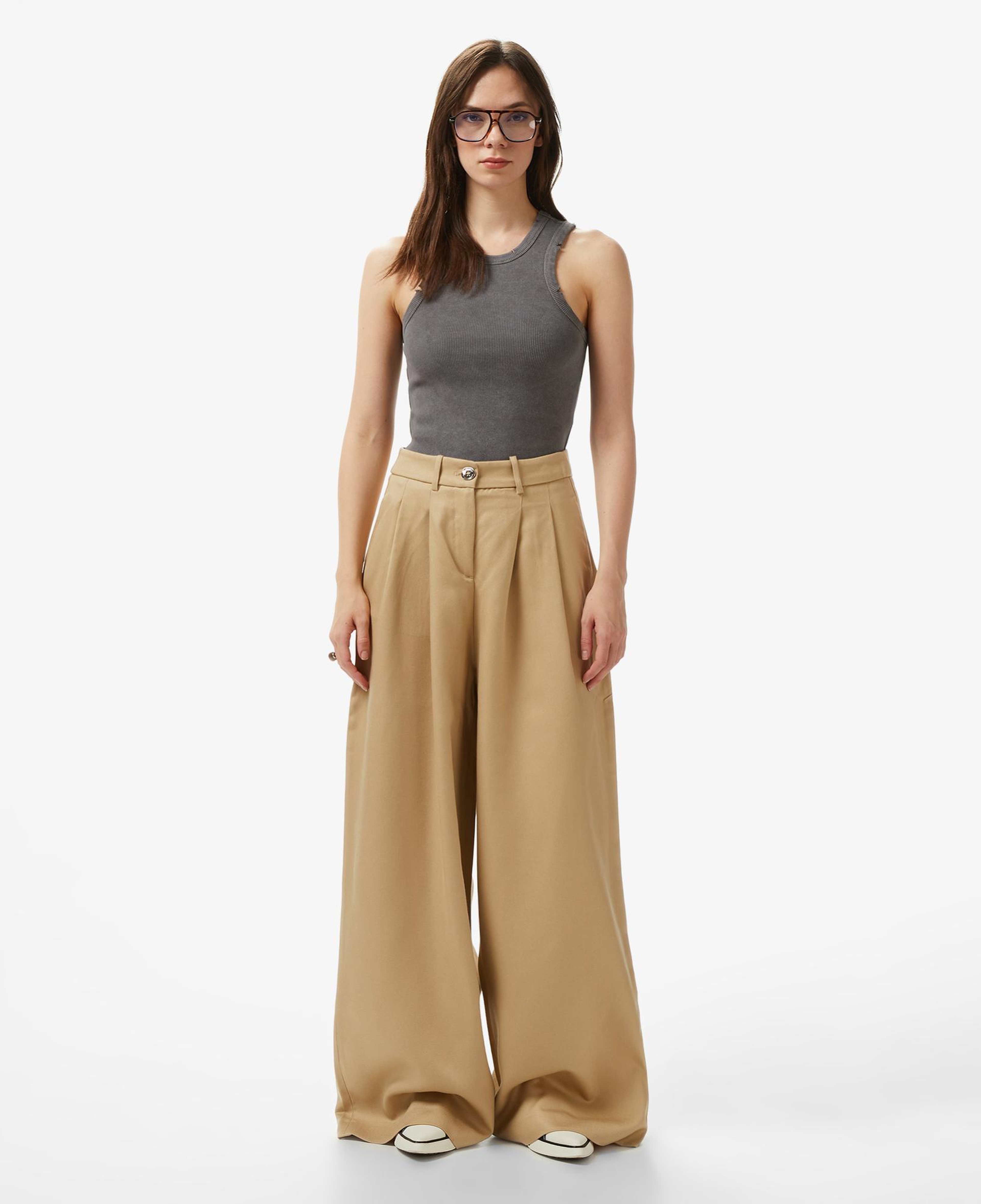 Les Benjamins Regular Fit Kadın Bej Pantolon