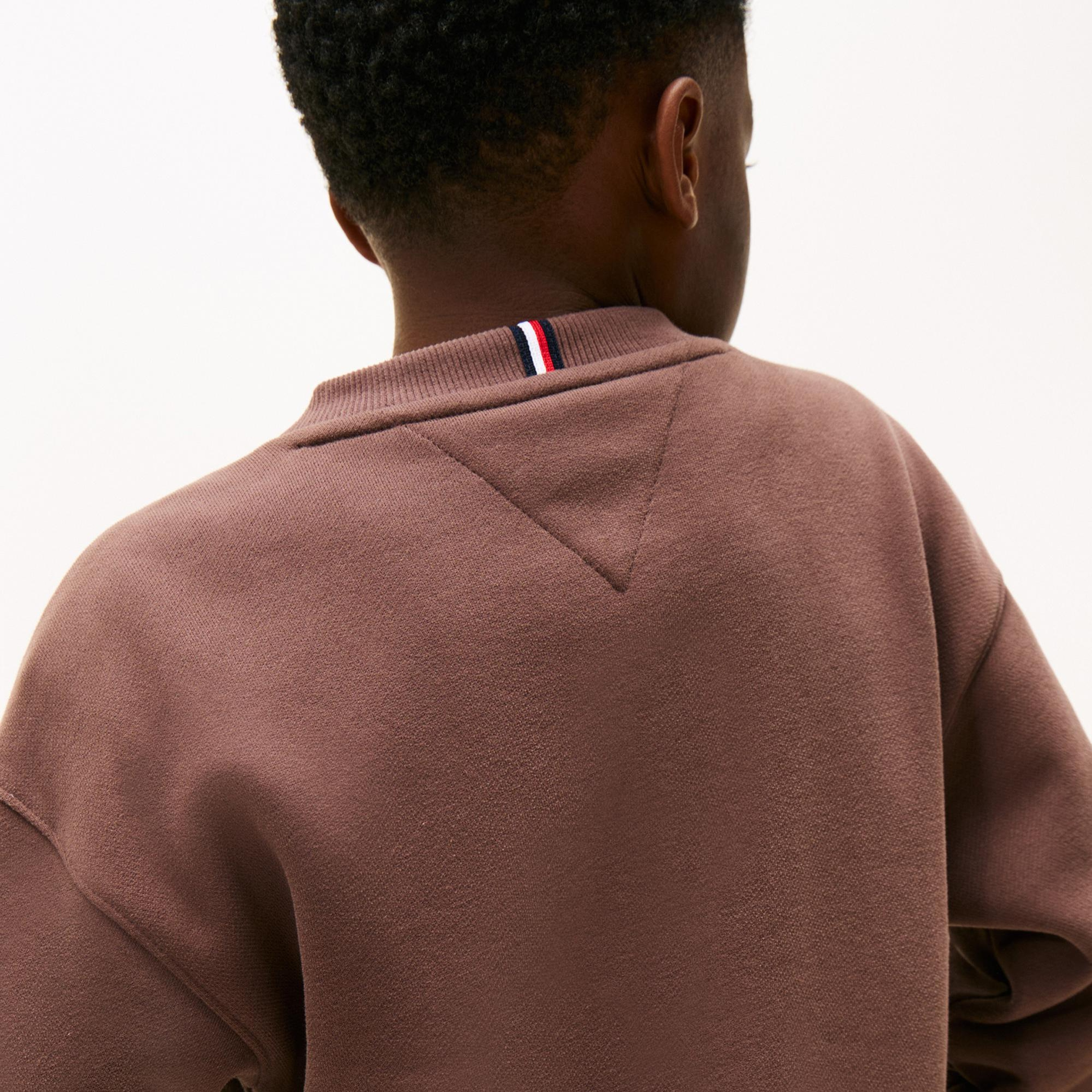 Tommy Hilfiger Mini Corp C-Neck Çocuk Kahverengi Sweatshirt