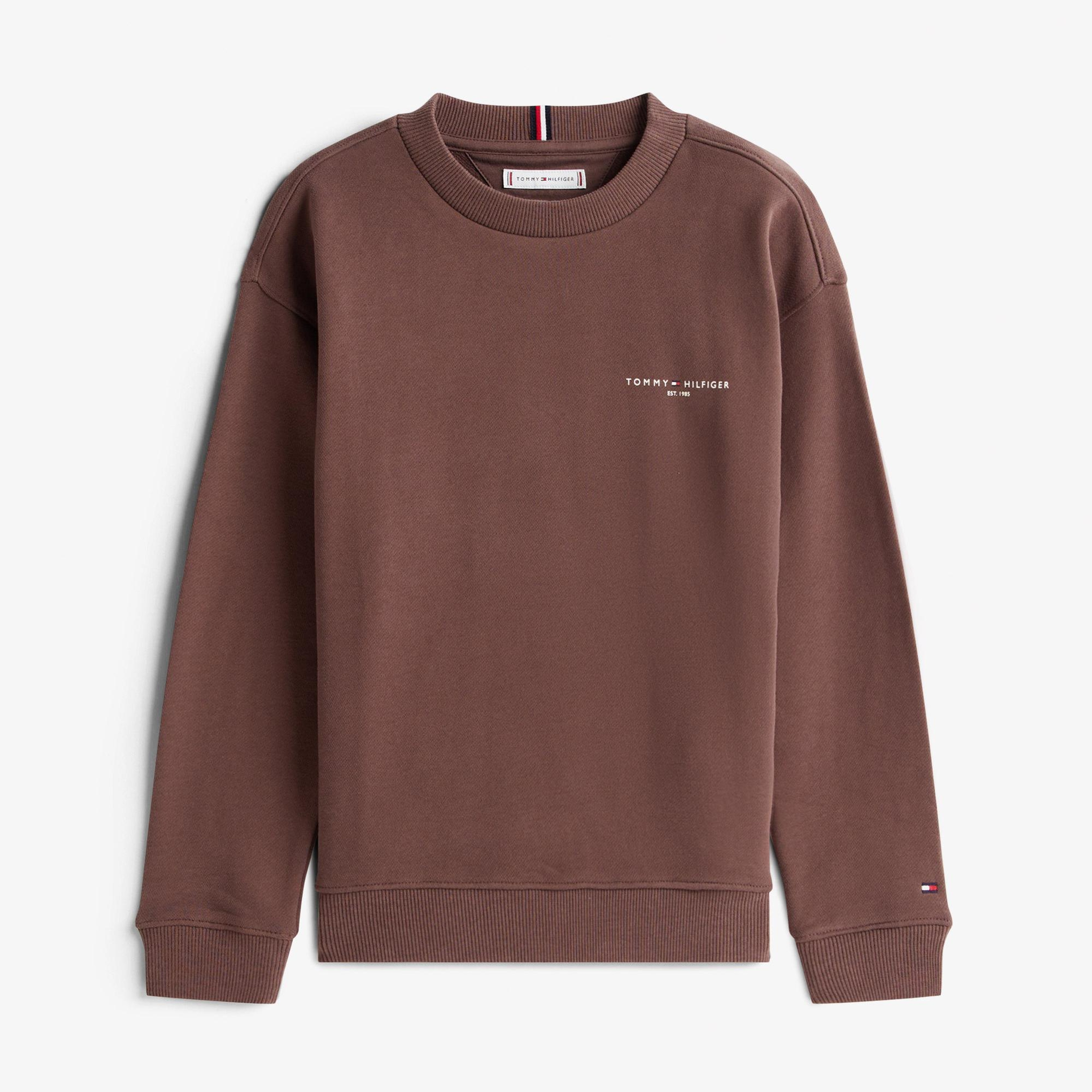 Tommy Hilfiger Mini Corp C-Neck Çocuk Kahverengi Sweatshirt