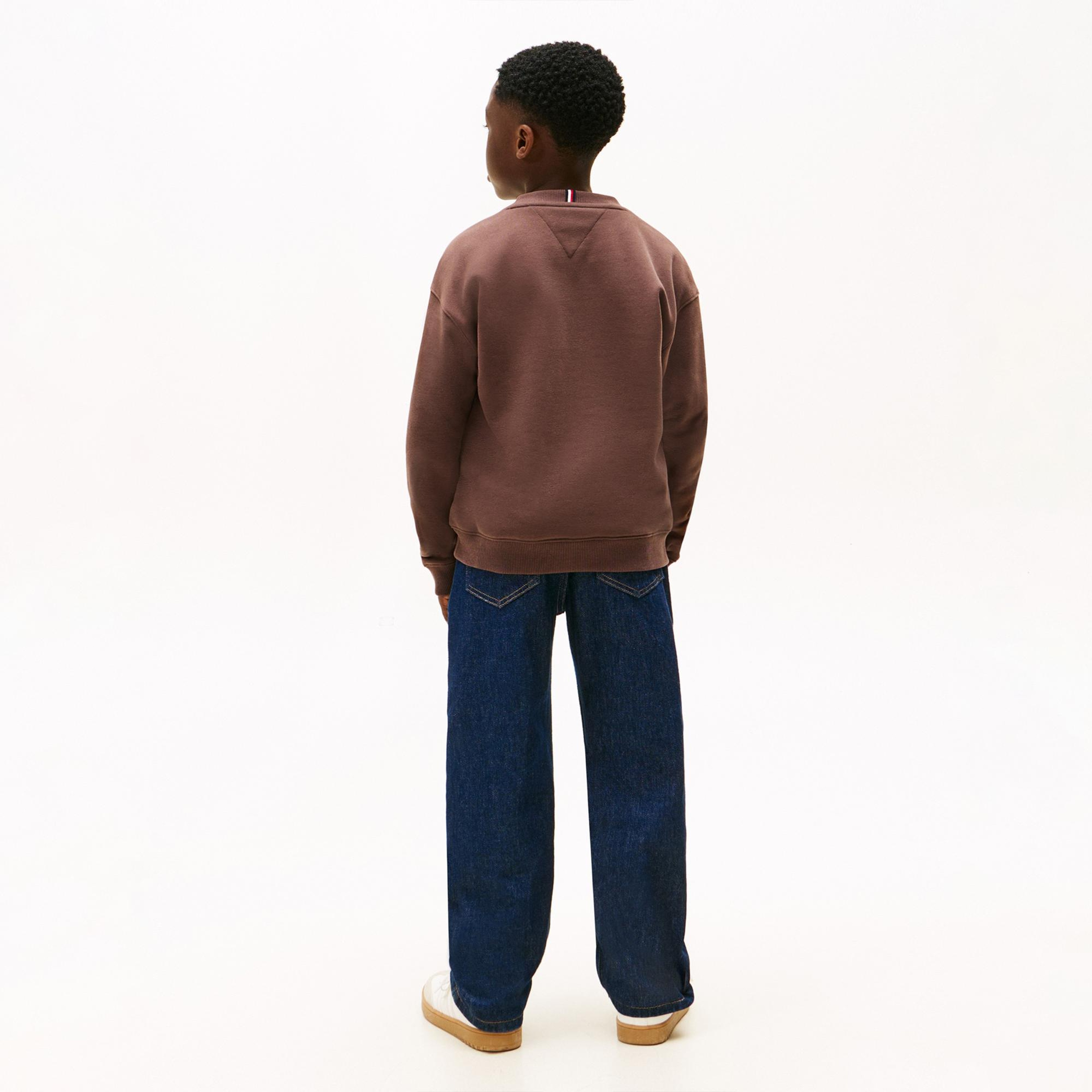 Tommy Hilfiger Mini Corp C-Neck Çocuk Kahverengi Sweatshirt