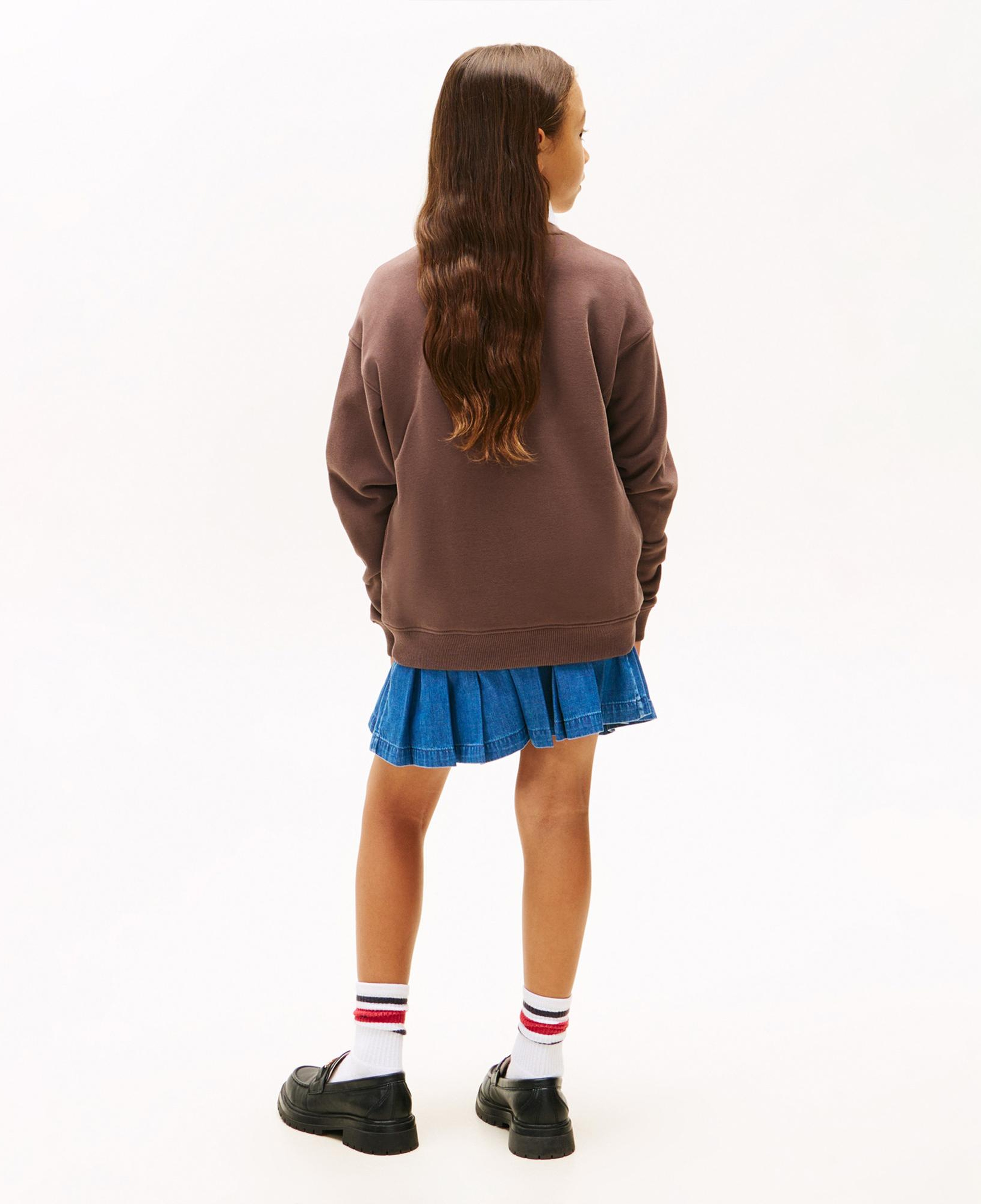 Tommy Hilfiger Mini Corp C-Neck Çocuk Kahverengi Sweatshirt