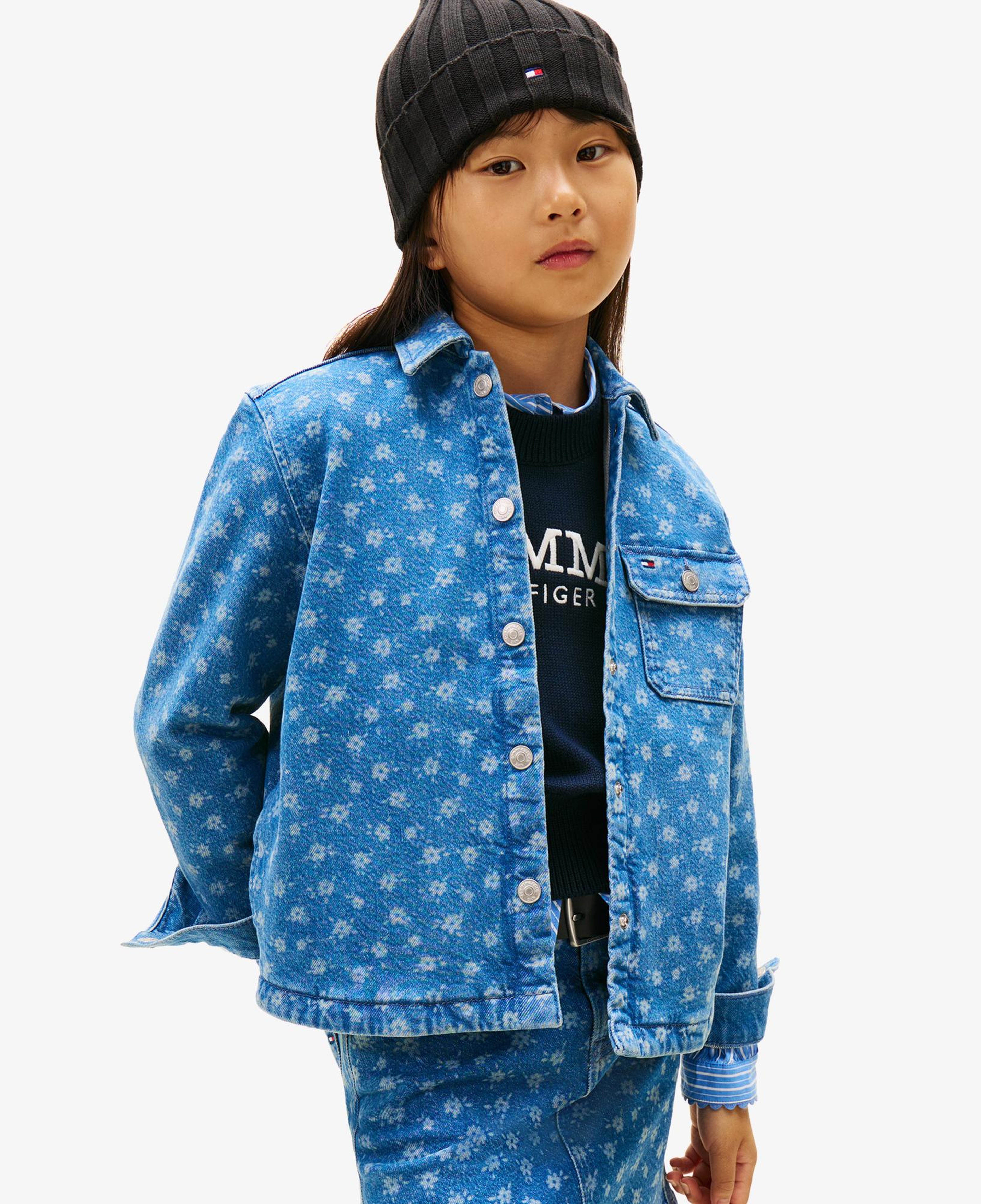 Tommy Hilfiger Overshirt Flower Aop Çocuk Mavi Gömlek