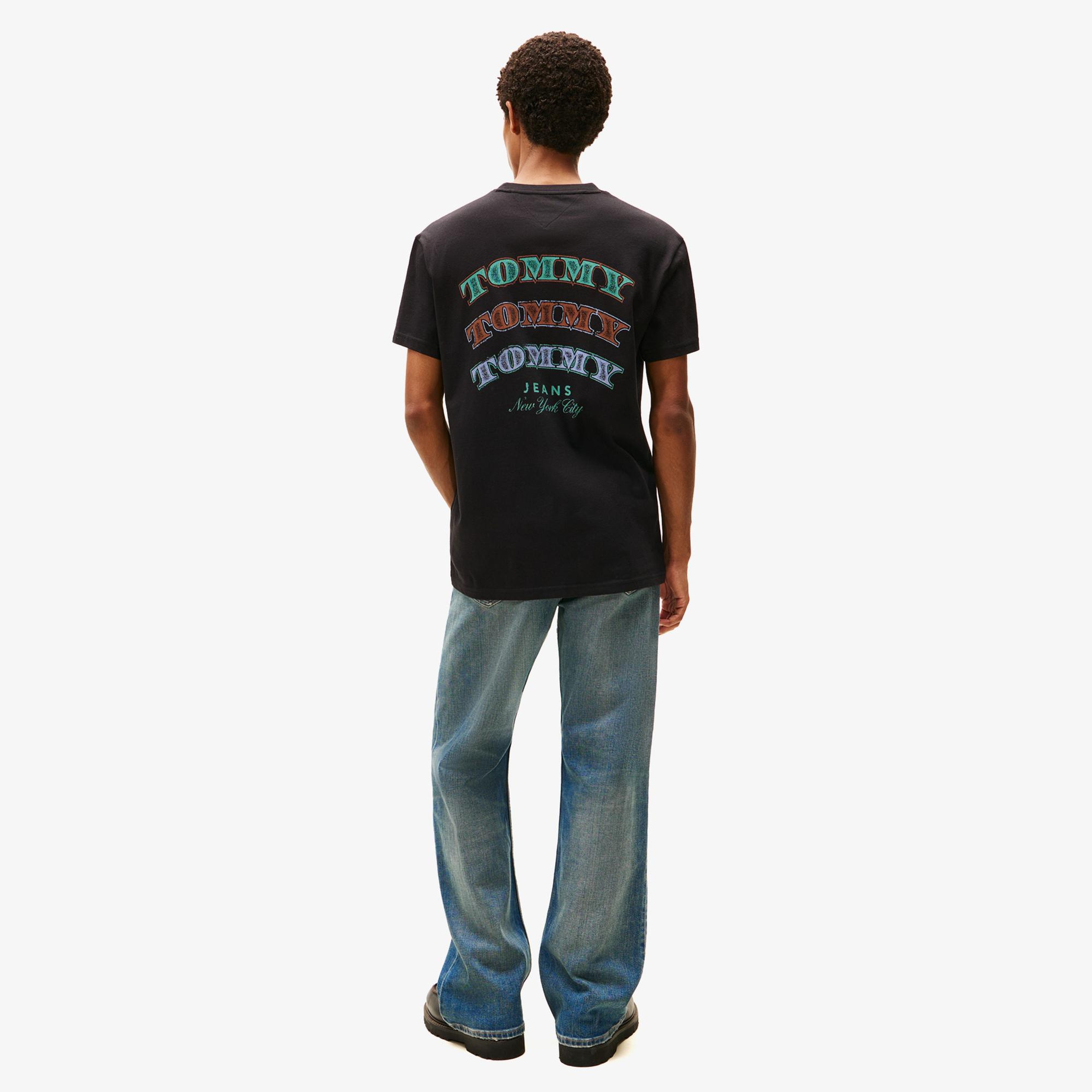 Tommy Hilfiger Regular Dollar Stack Erkek Siyah T-Shirt