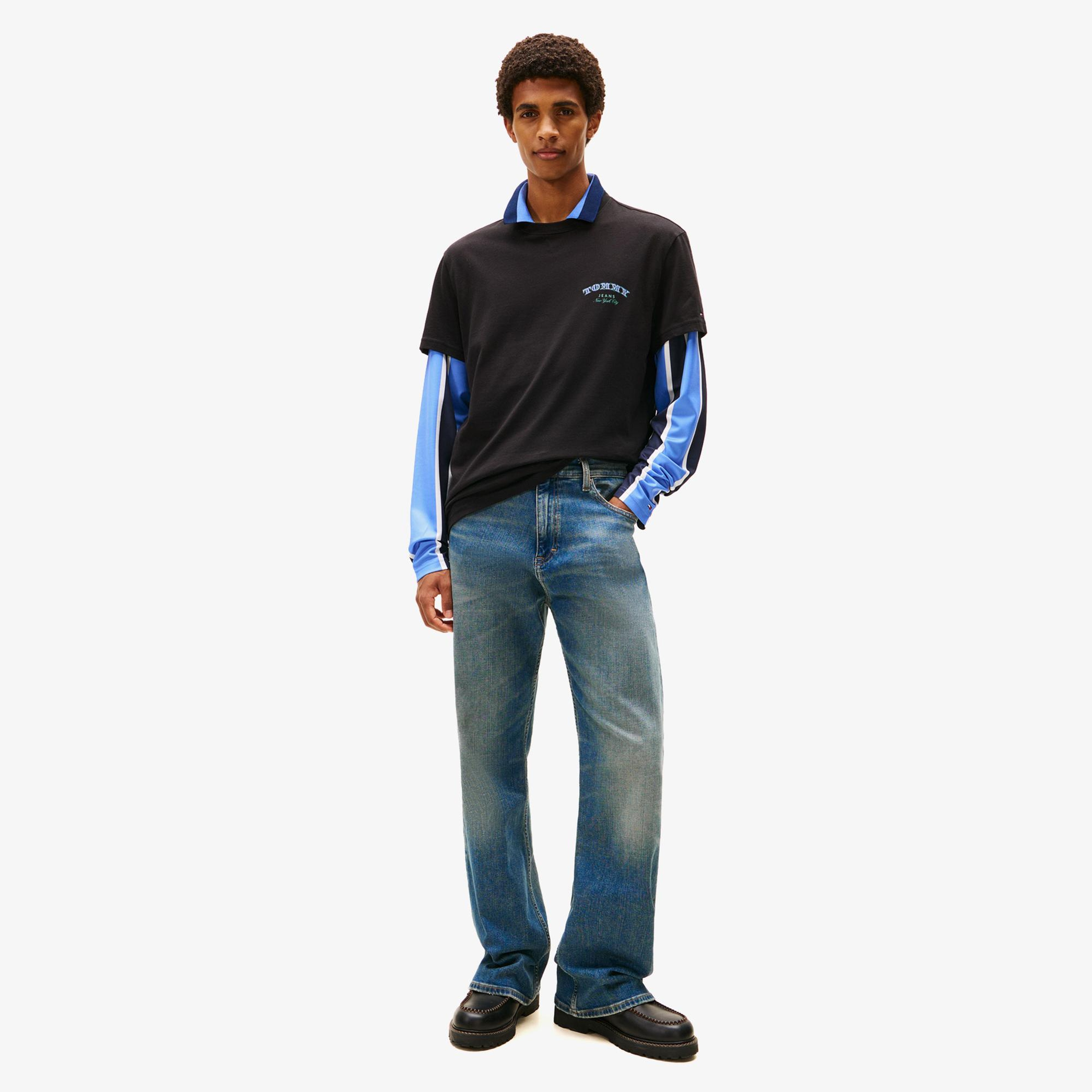 Tommy Hilfiger Regular Dollar Stack Erkek Siyah T-Shirt