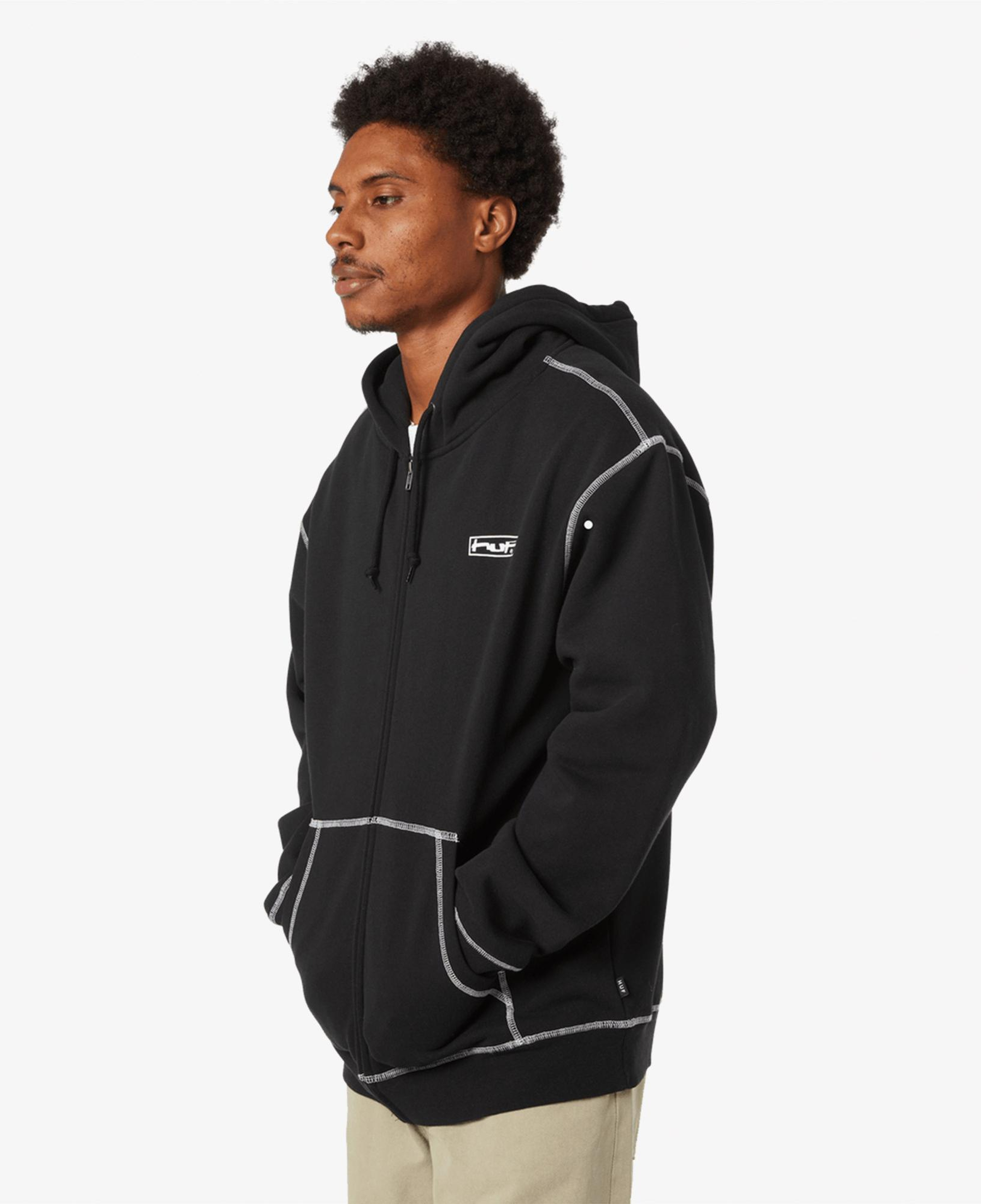 Huf Stretch Full-Zip Erkek Siyah Sweatshirt