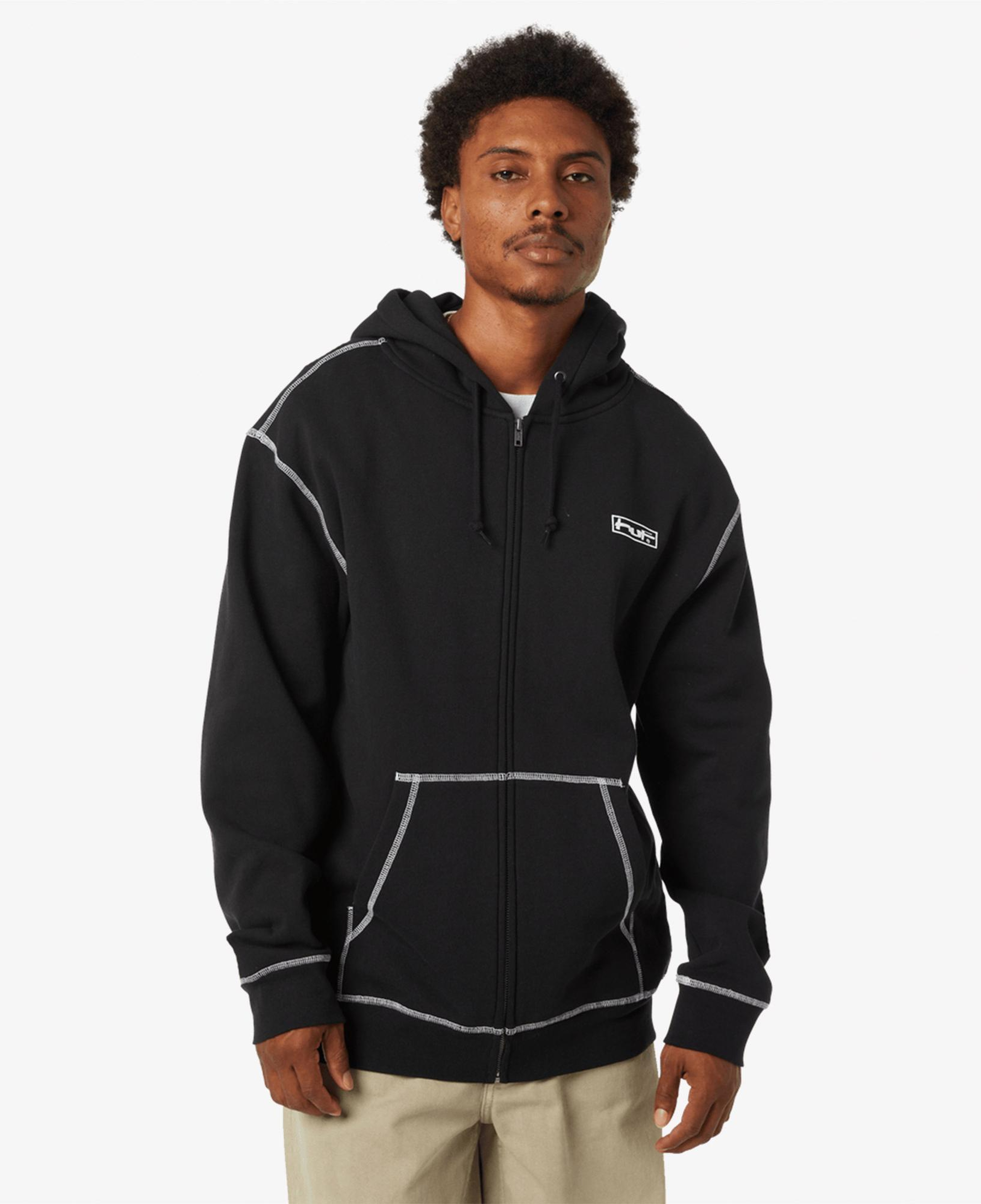 Huf Stretch Full-Zip Erkek Siyah Sweatshirt