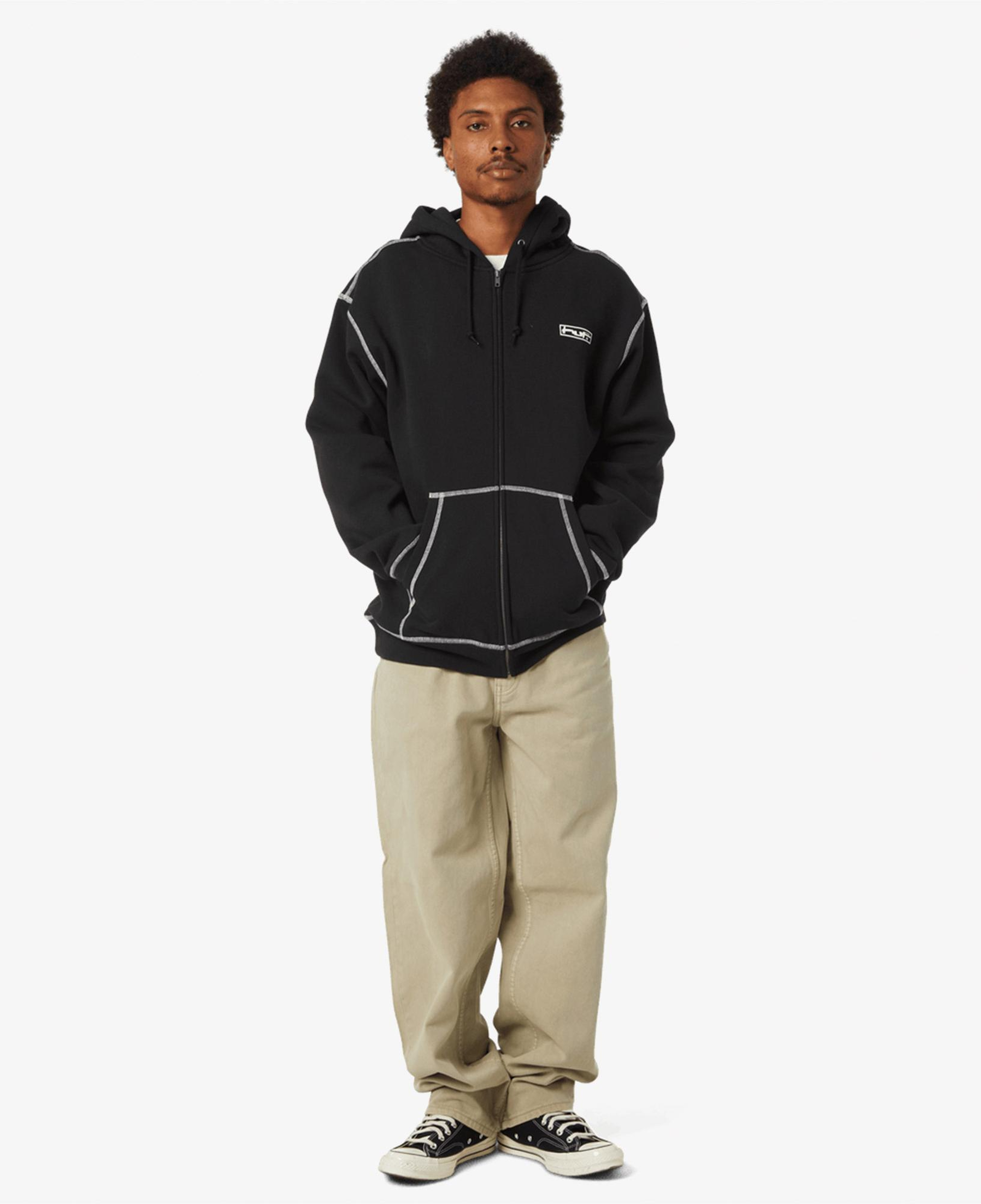 Huf Stretch Full-Zip Erkek Siyah Sweatshirt