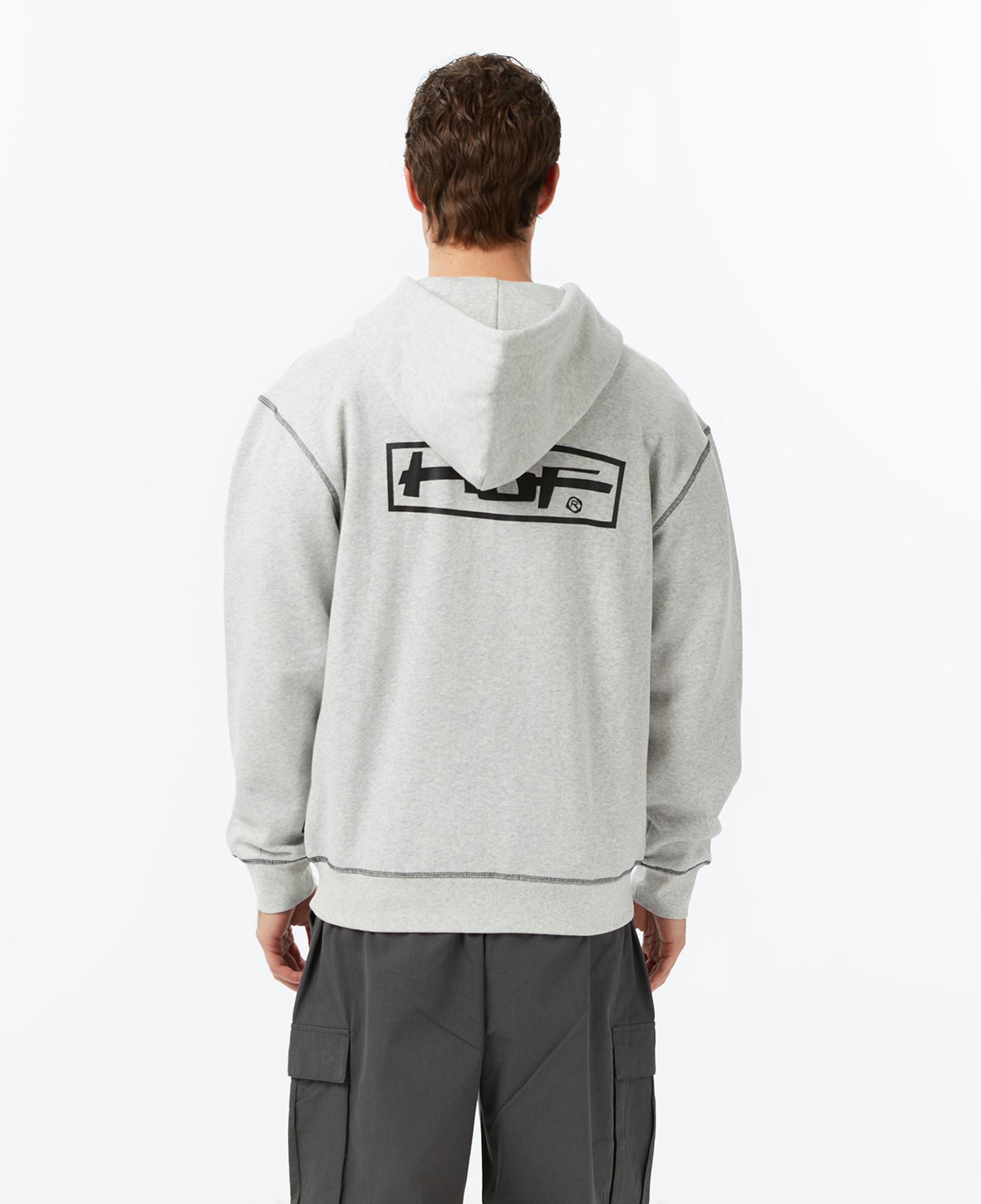 Huf Stretch Full-Zip Erkek Gri Sweatshirt