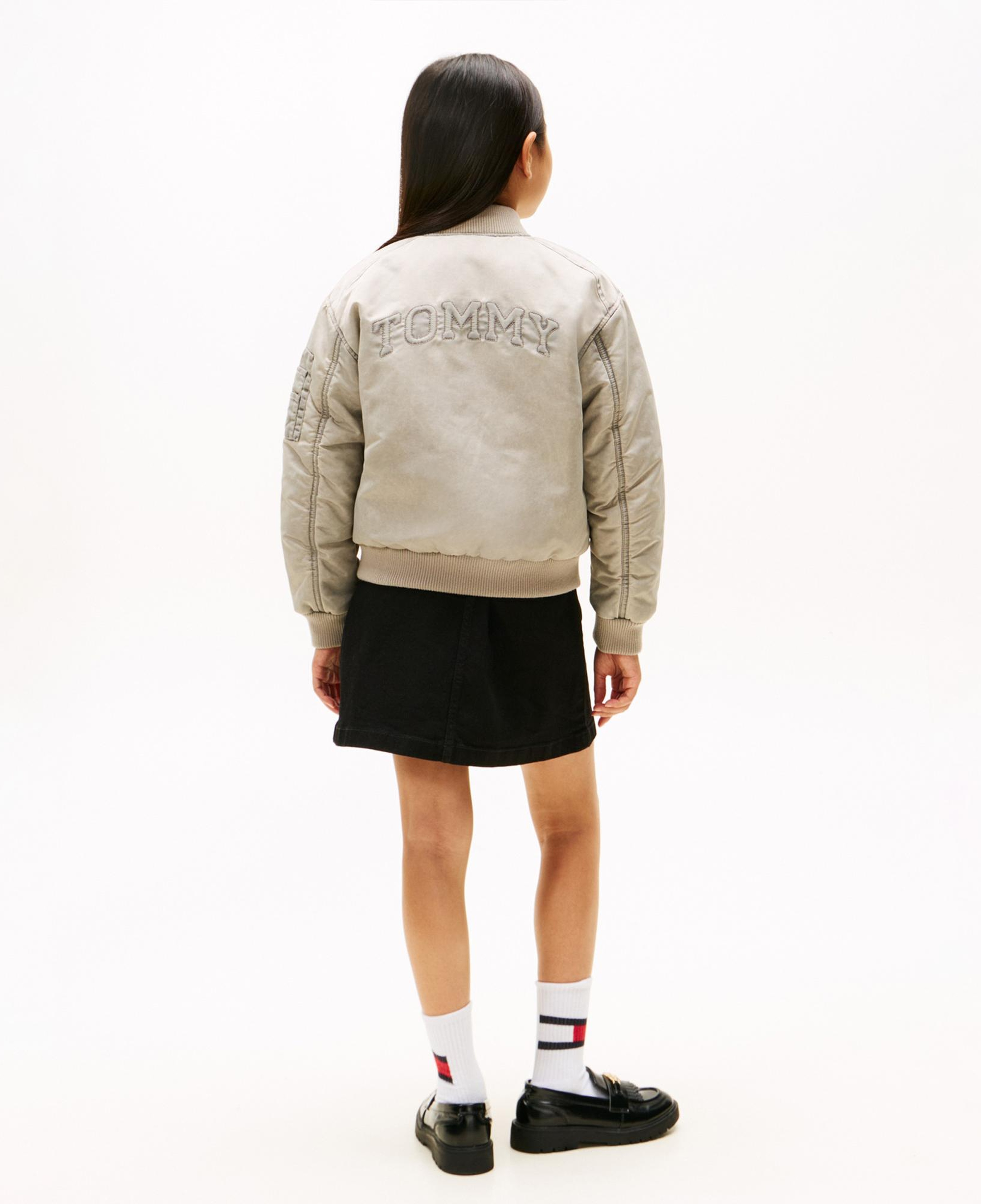 Tommy Hilfiger Washed Bomber Çocuk Bej Ceket