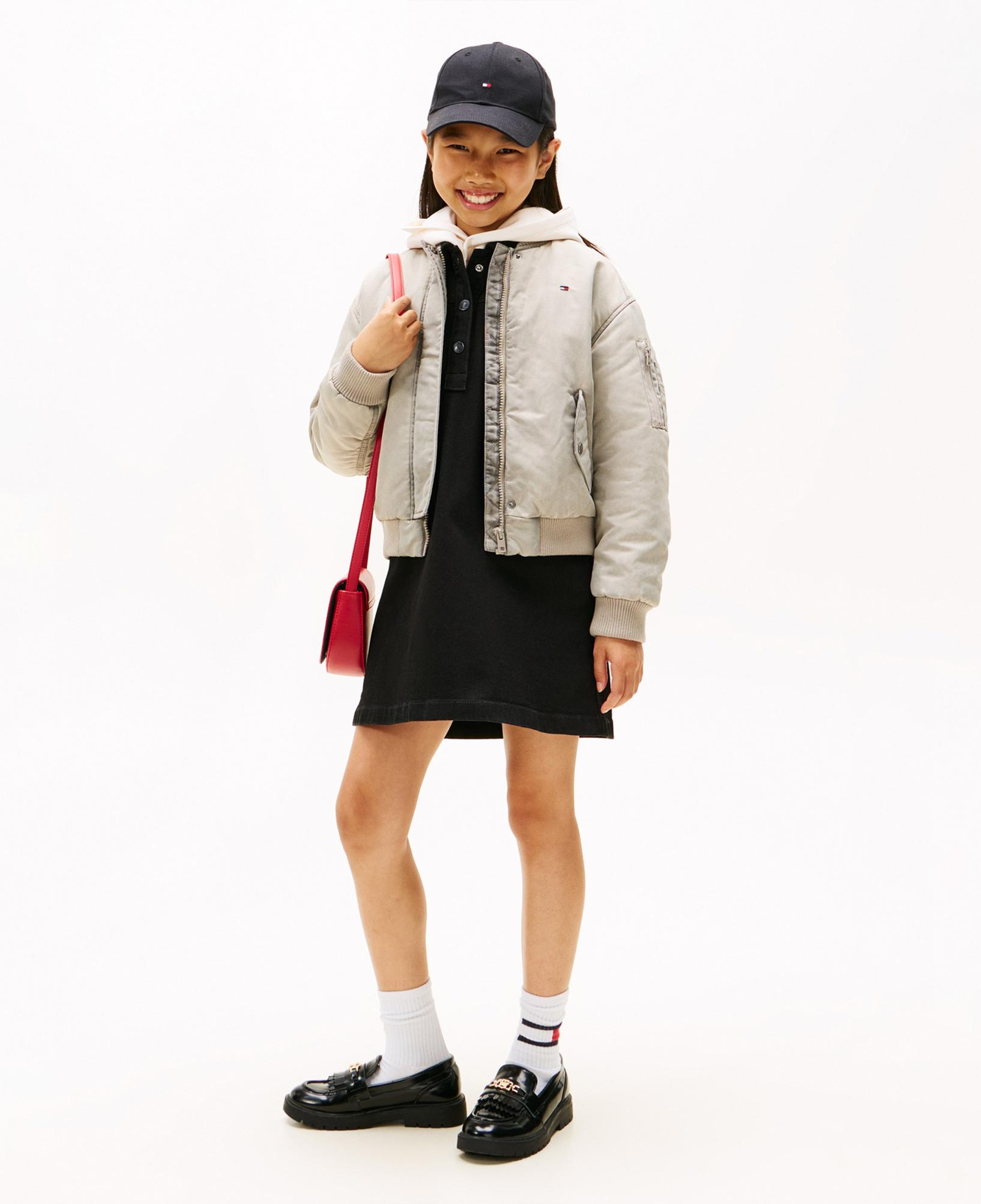 Tommy Hilfiger Washed Bomber Çocuk Bej Ceket