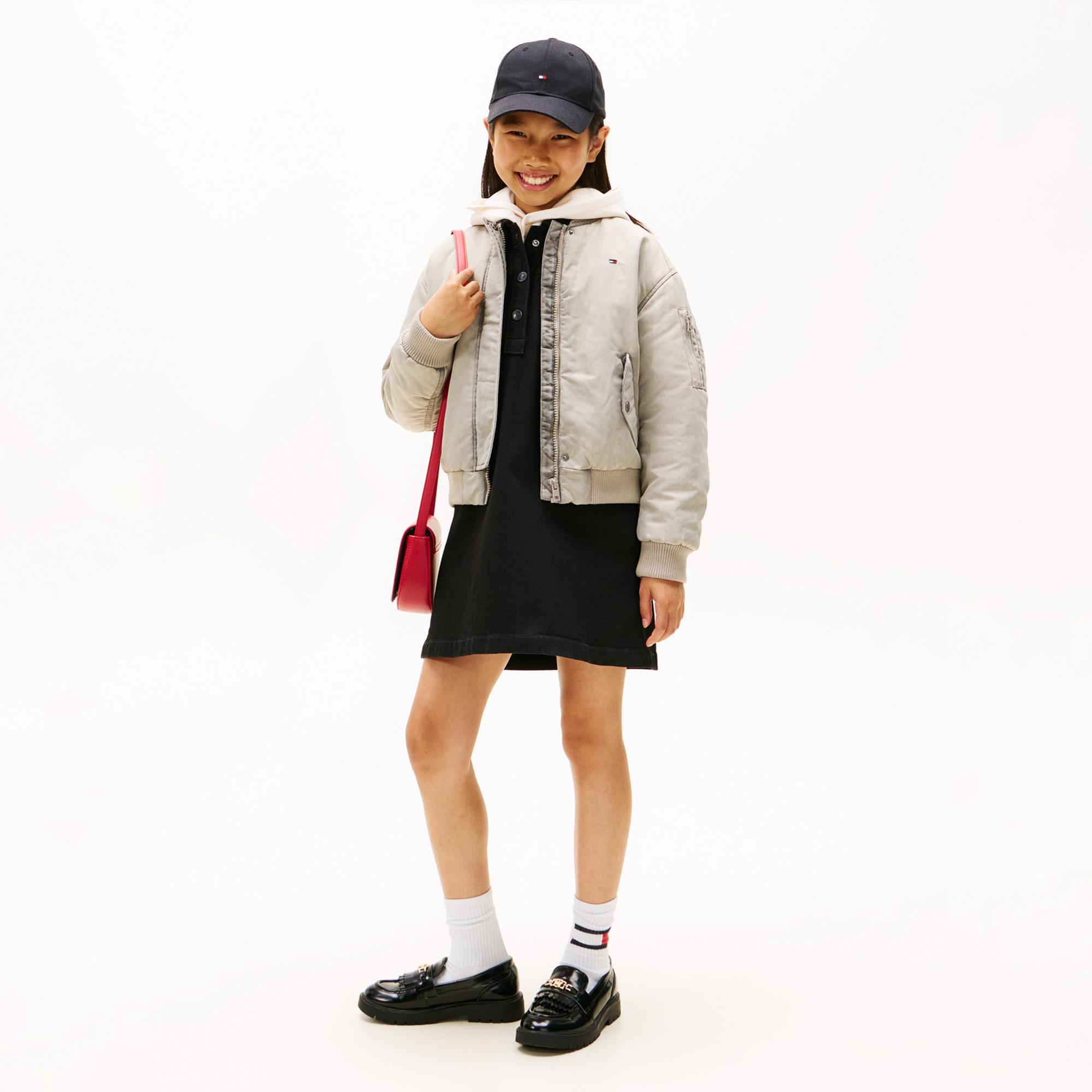 Tommy Hilfiger Washed Bomber Çocuk Bej Ceket