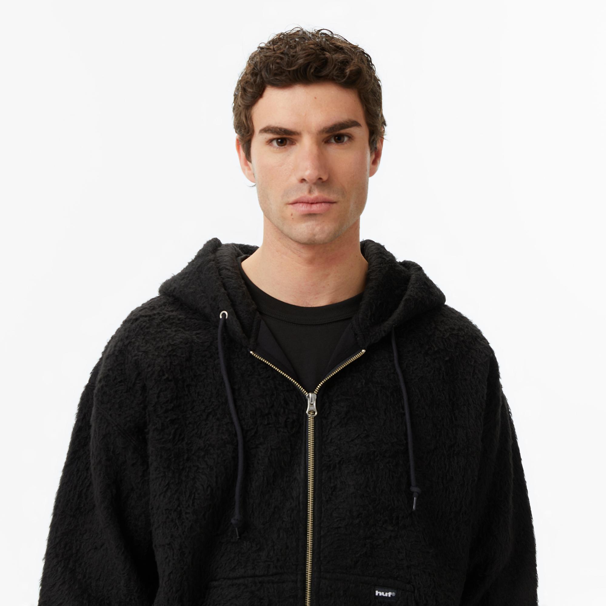 Huf Corso Heavyweight Full Zip Erkek Siyah Sweatshirt