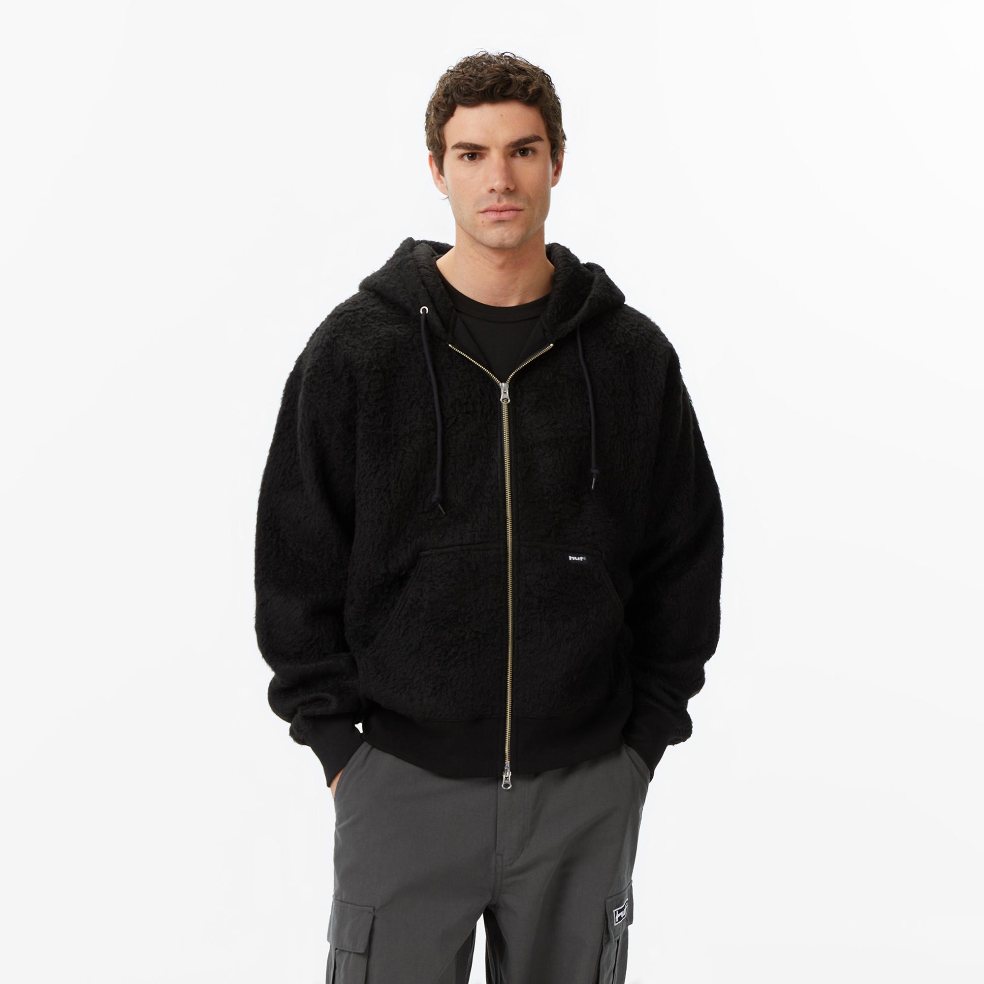 Huf Corso Heavyweight Full Zip Erkek Siyah Sweatshirt