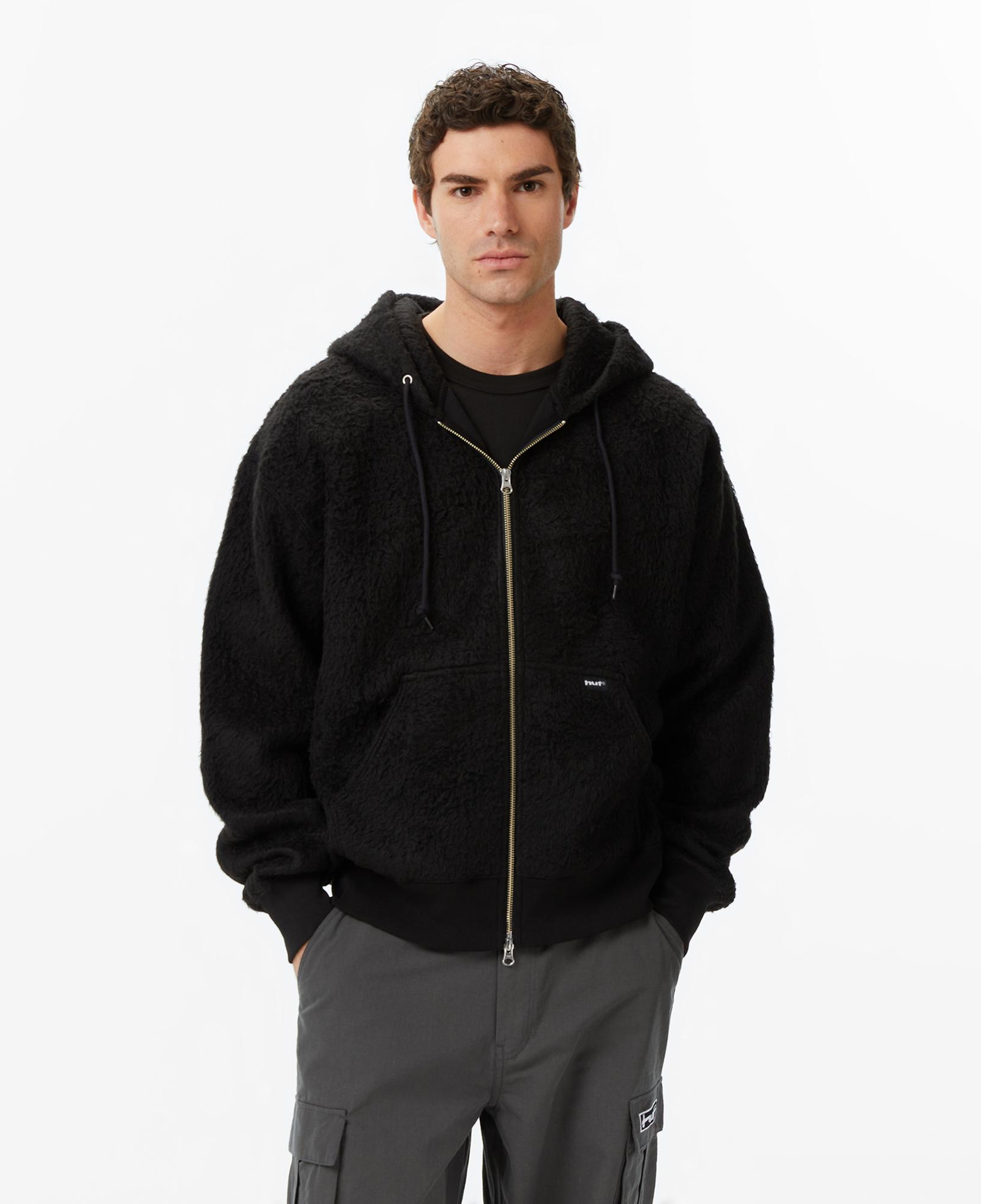 Huf Corso Heavyweight Full Zip Erkek Siyah Sweatshirt
