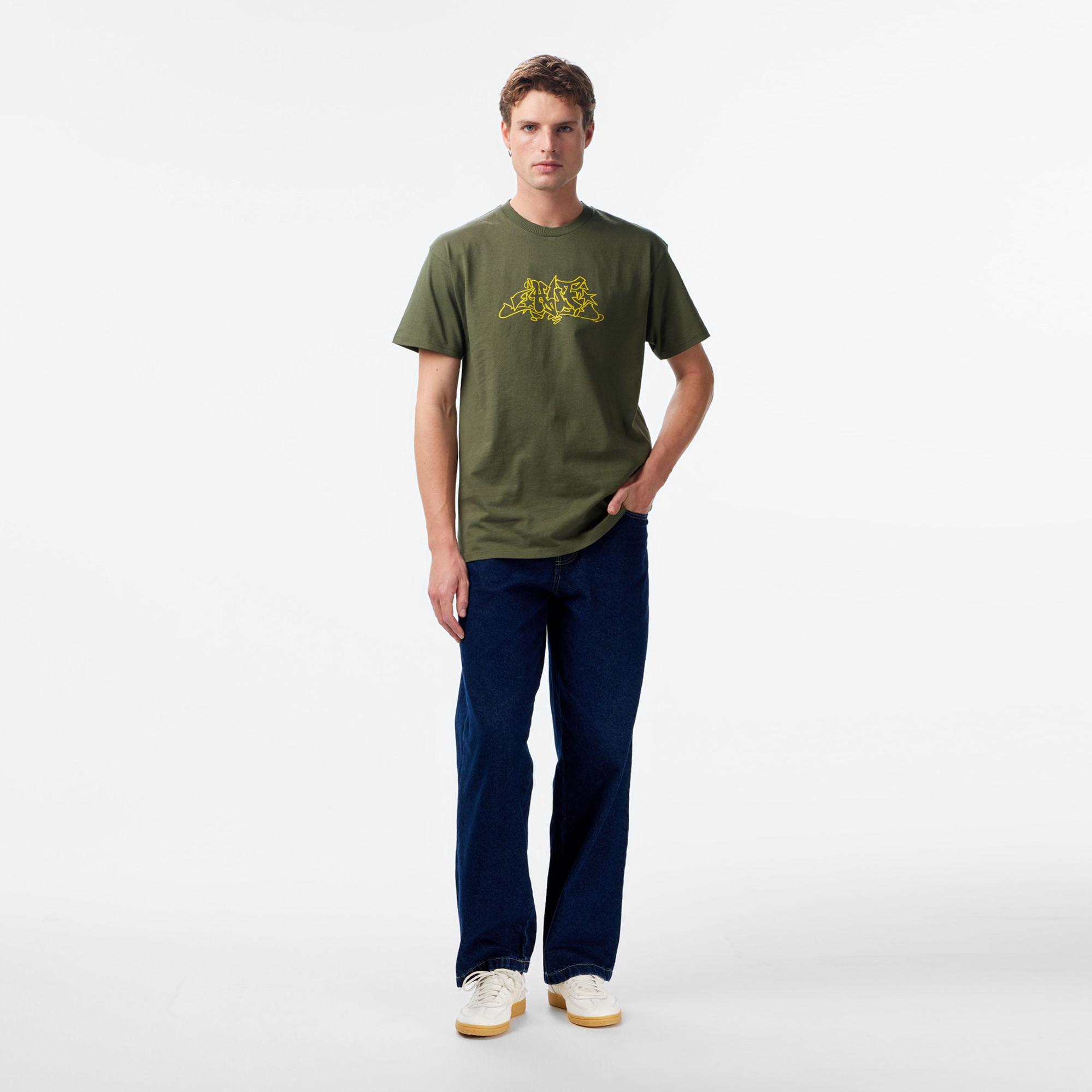 Huf Outline Erkek Gri T-Shirt