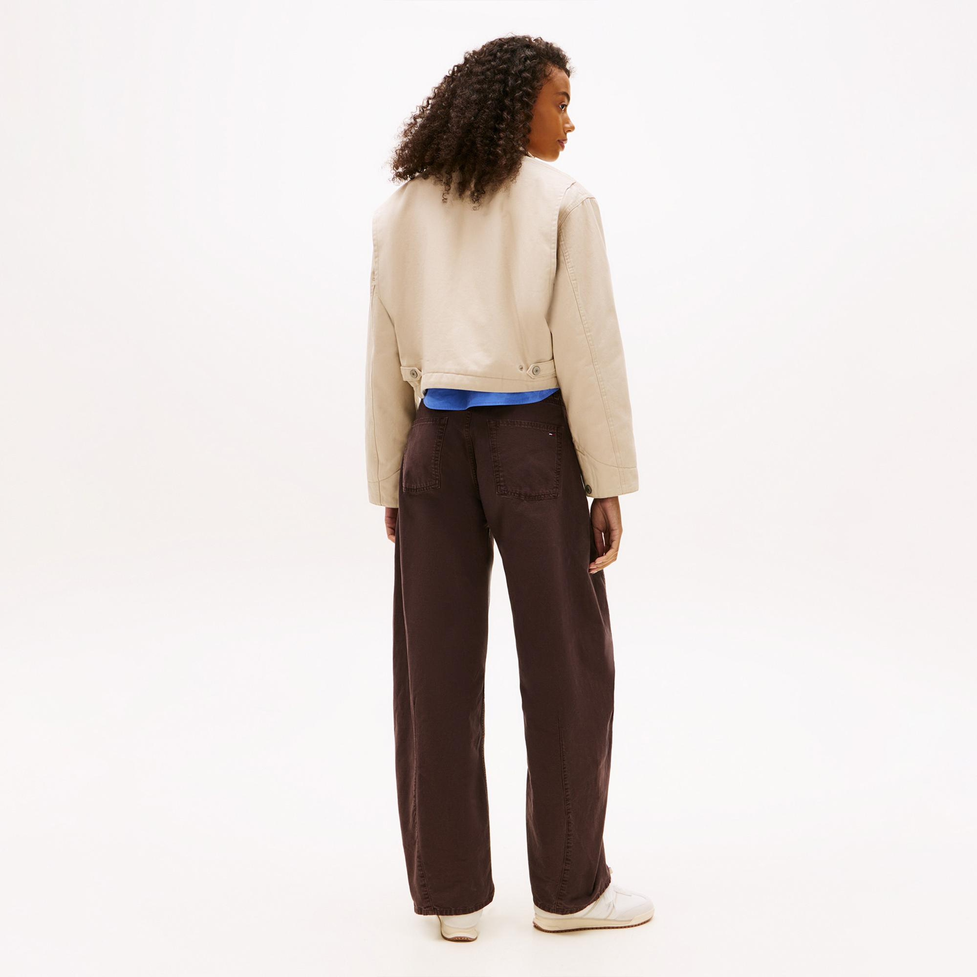 Tommy Hilfiger Cropped Workwear Kadın Bej Ceket