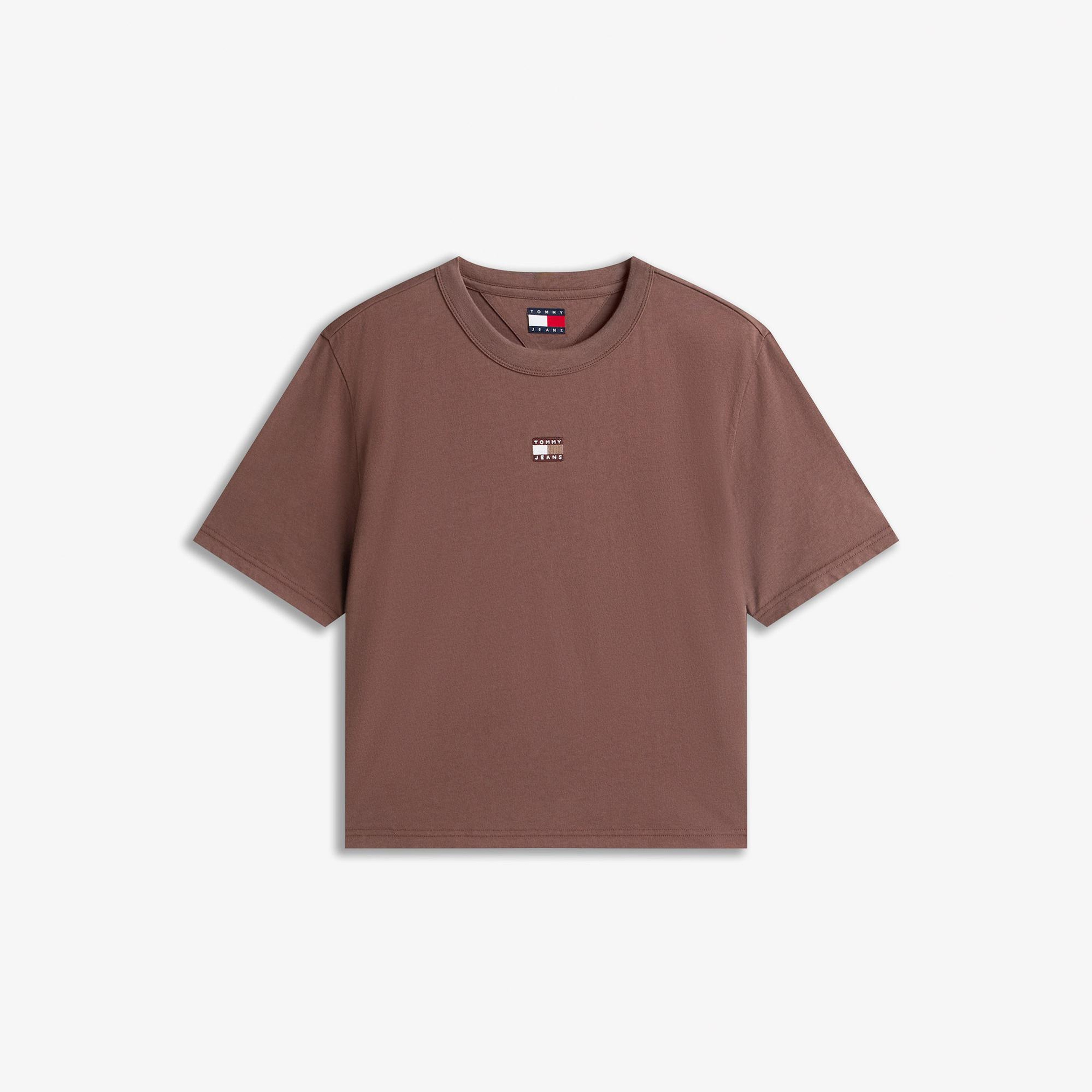 Tommy Hilfiger Bxy Badge Kadın Kahverengi T-Shirt