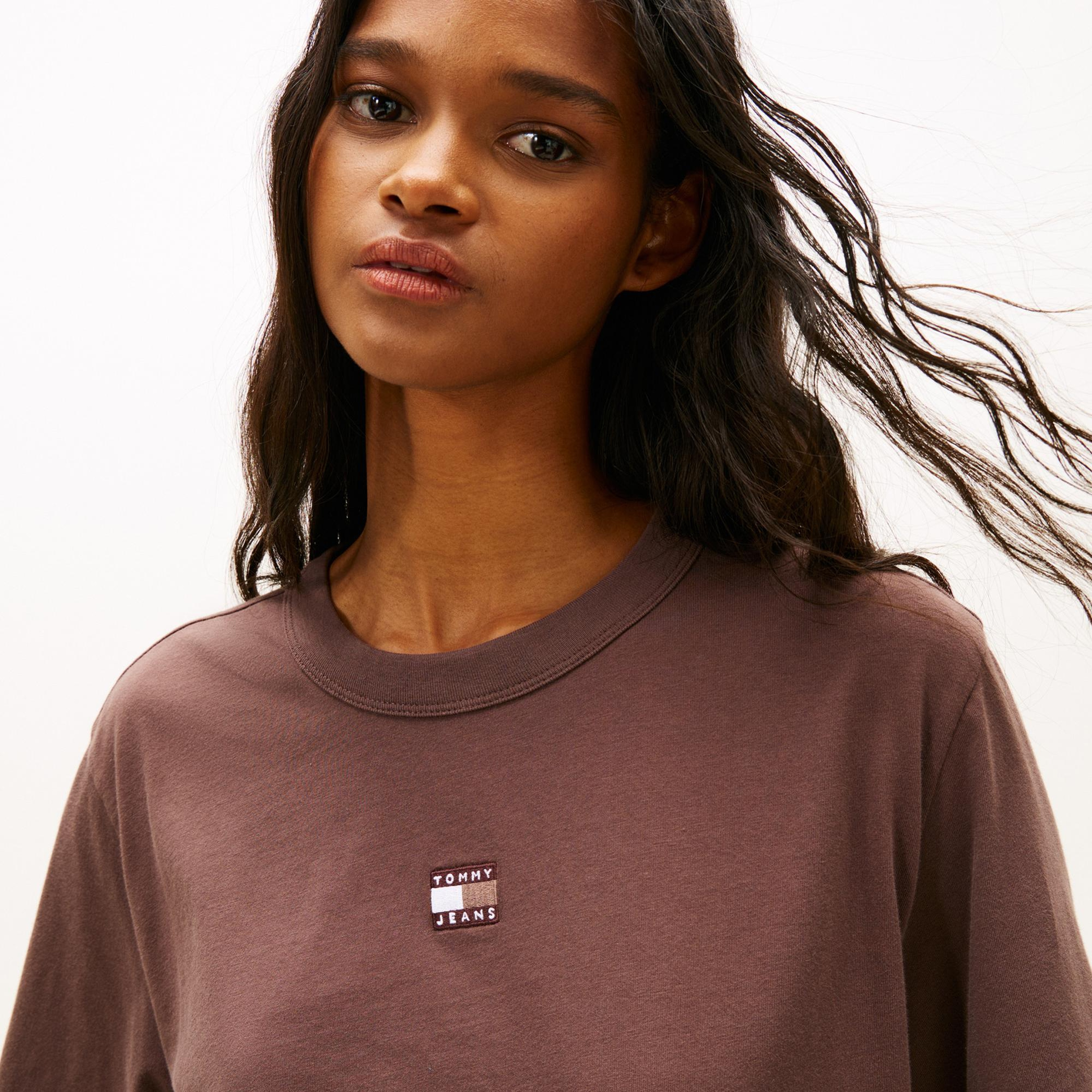 Tommy Hilfiger Bxy Badge Kadın Kahverengi T-Shirt