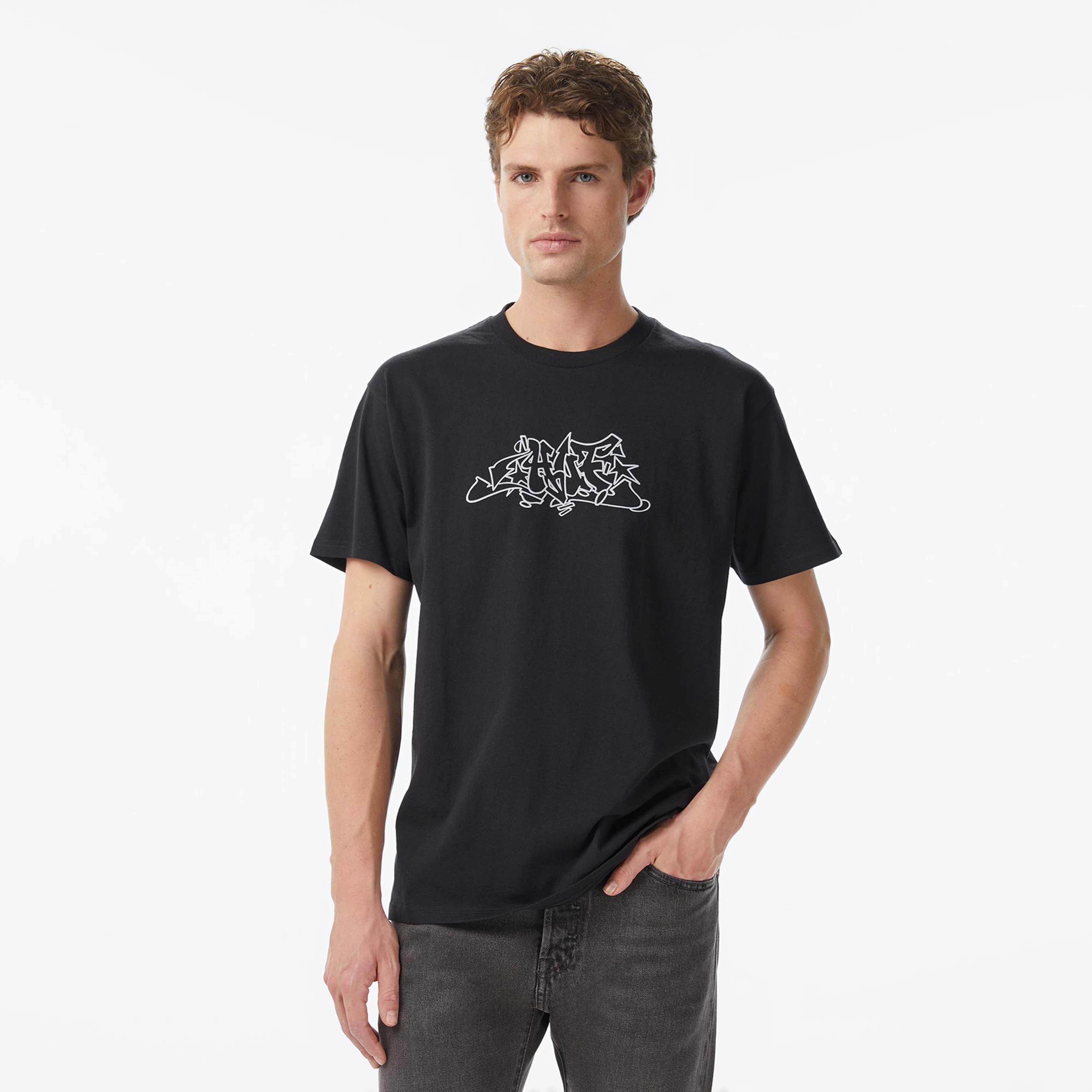 Huf Outline Erkek Siyah T-Shirt