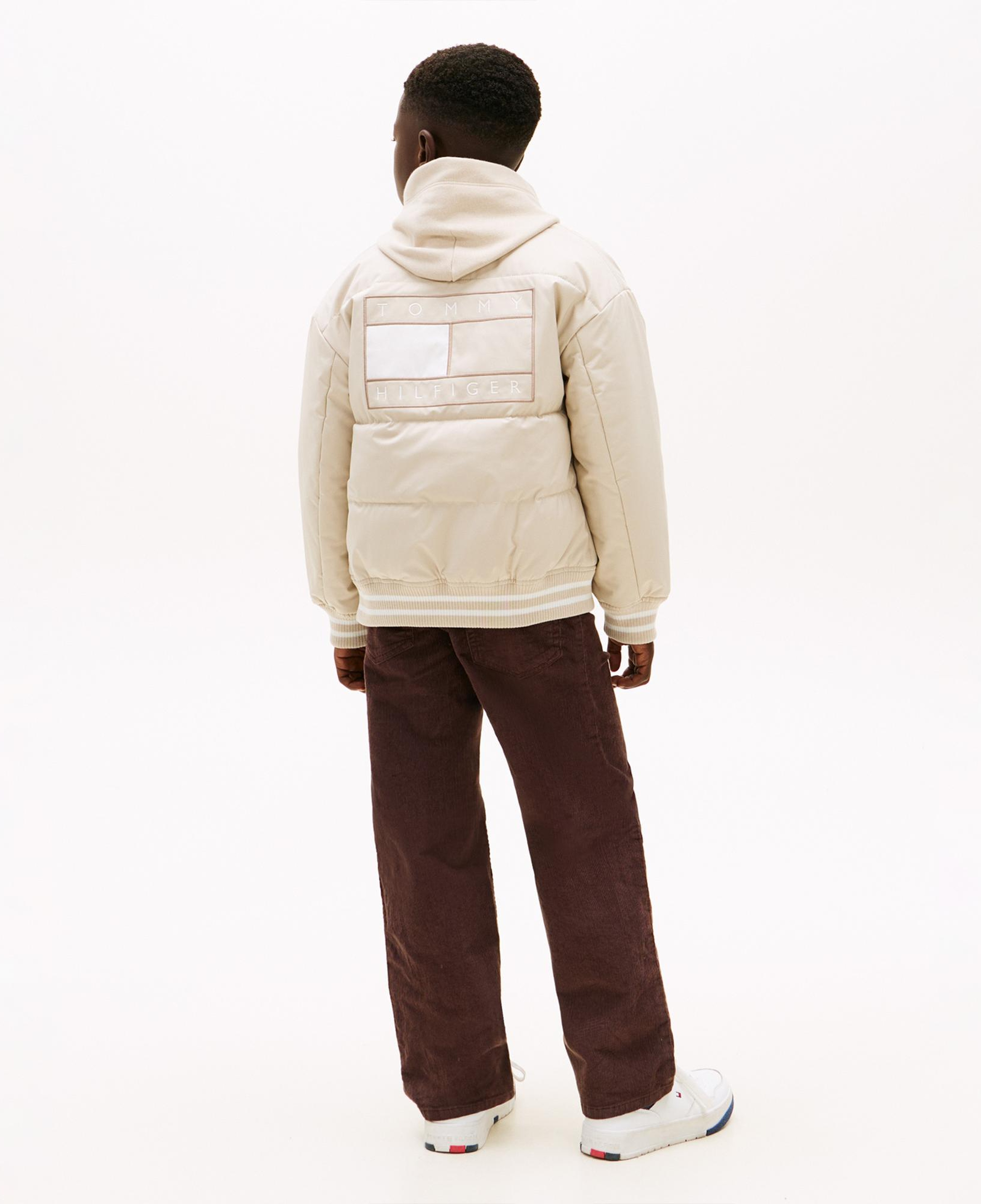 Tommy Hilfiger Padded Graphic Bomber Çocuk Bej Ceket