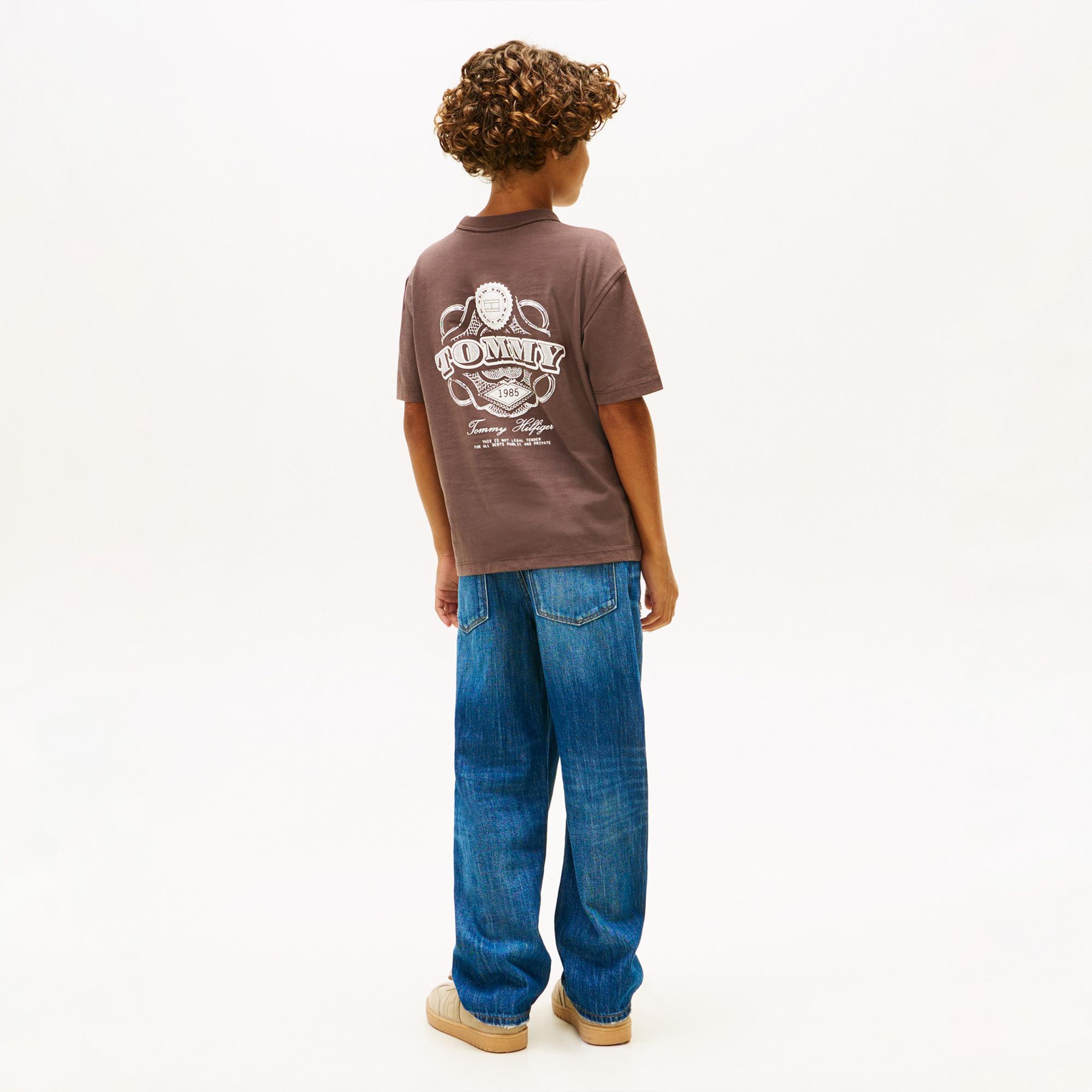 Tommy Hilfiger Puff Print Graphic Çocuk Kahverengi T-Shirt