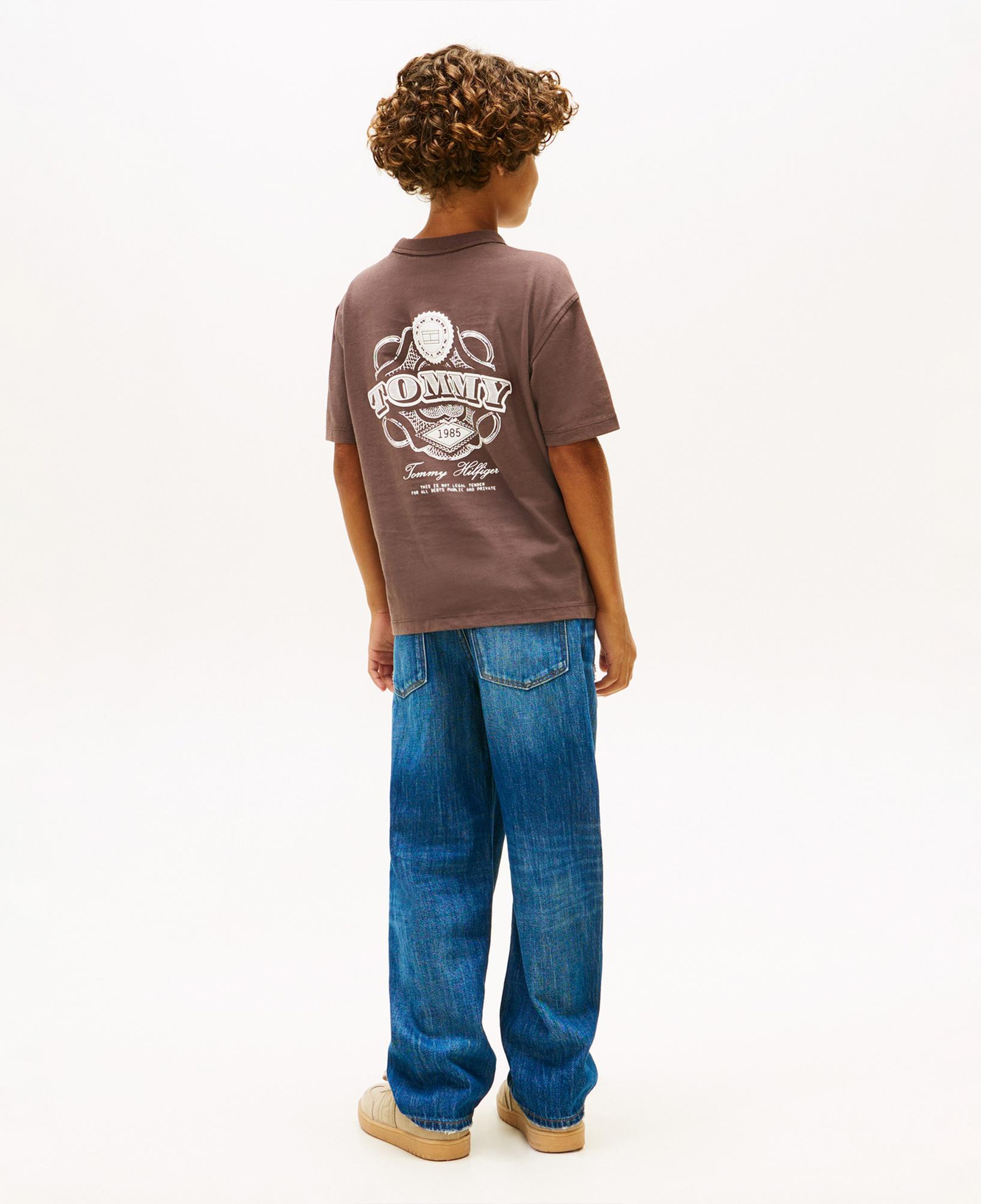 Tommy Hilfiger Puff Print Graphic Çocuk Kahverengi T-Shirt