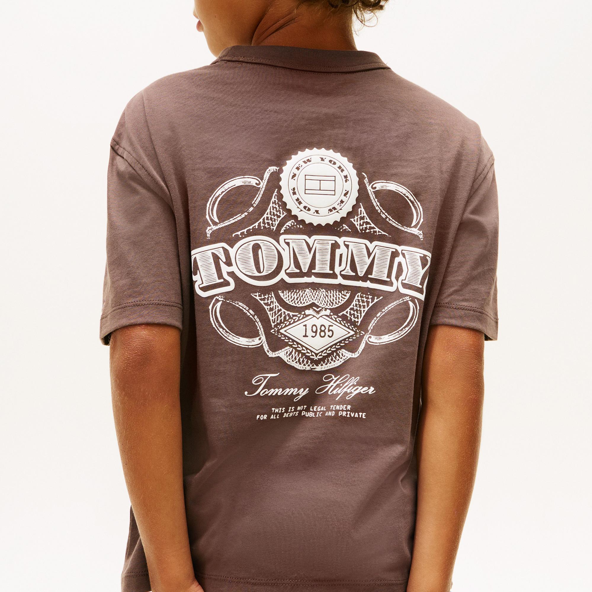 Tommy Hilfiger Puff Print Graphic Çocuk Kahverengi T-Shirt