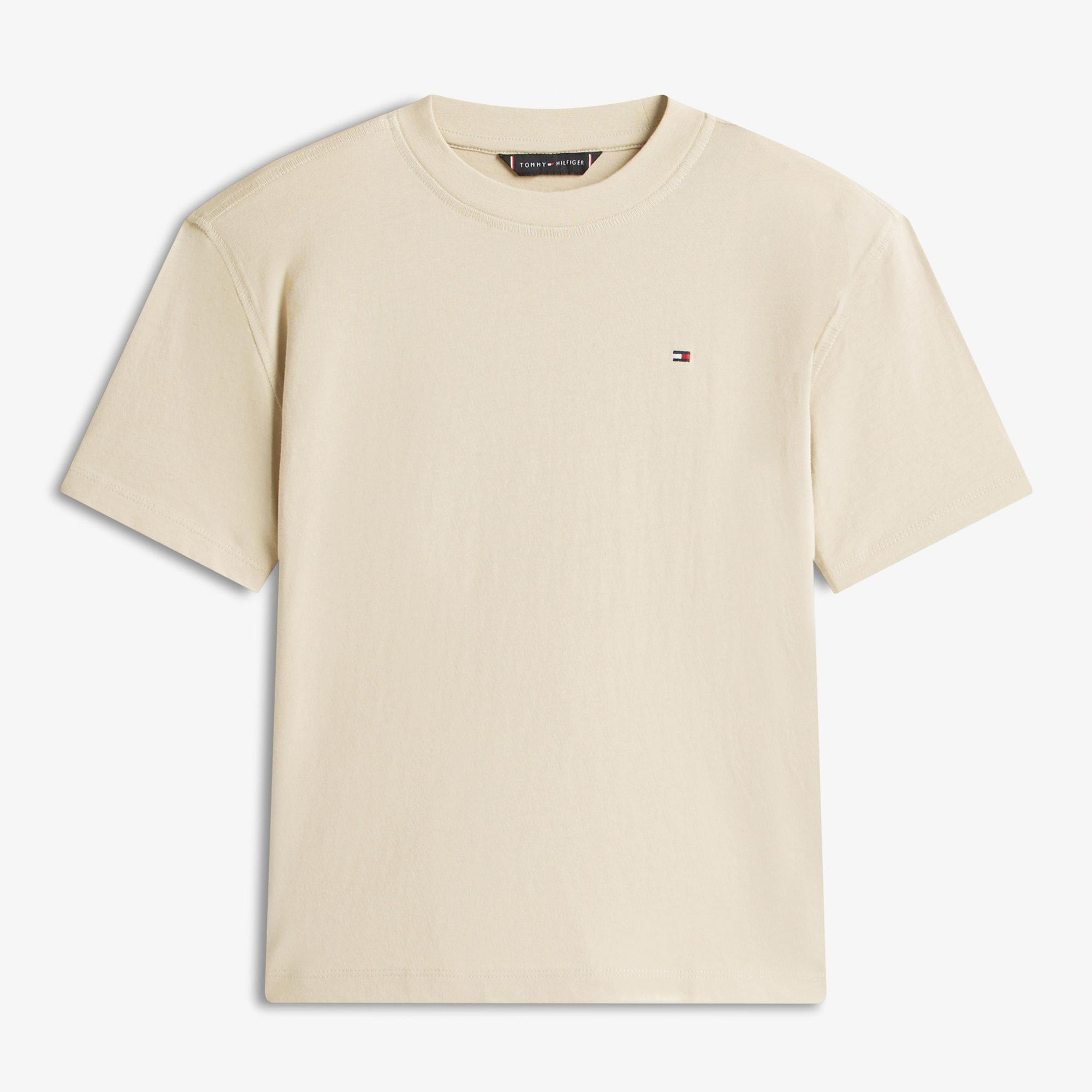 Tommy Hilfiger Washed Faded Graphic Çocuk Bej T-Shirt