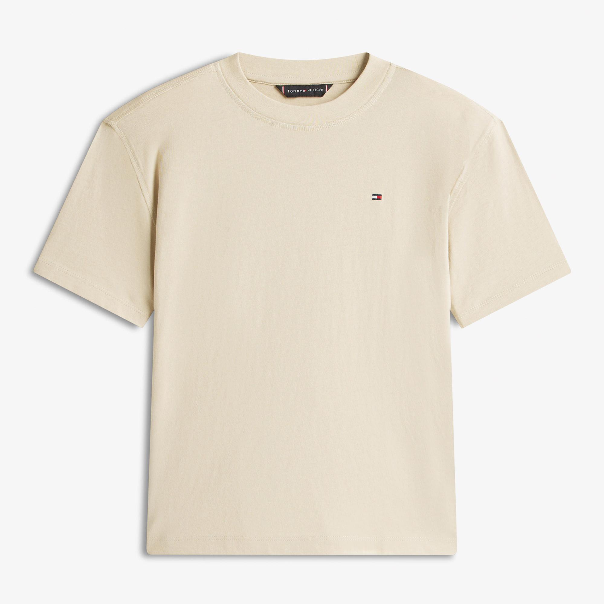 Tommy Hilfiger Washed Faded Graphic Çocuk Bej T-Shirt