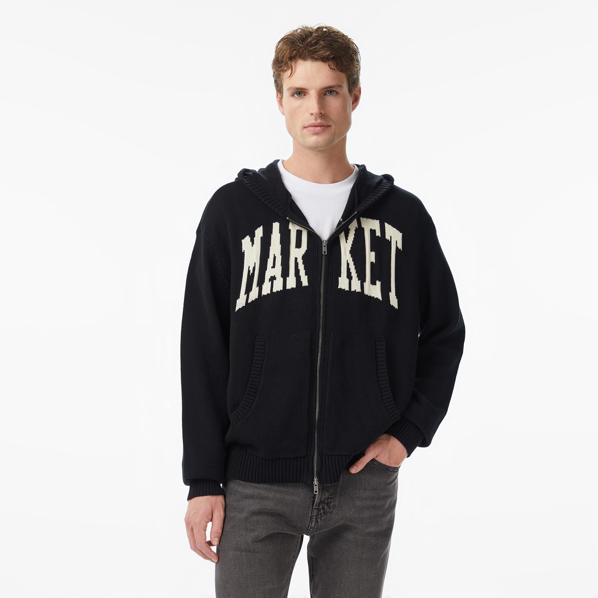 Market Classic Full Zip Erkek Gri Sweatshirt