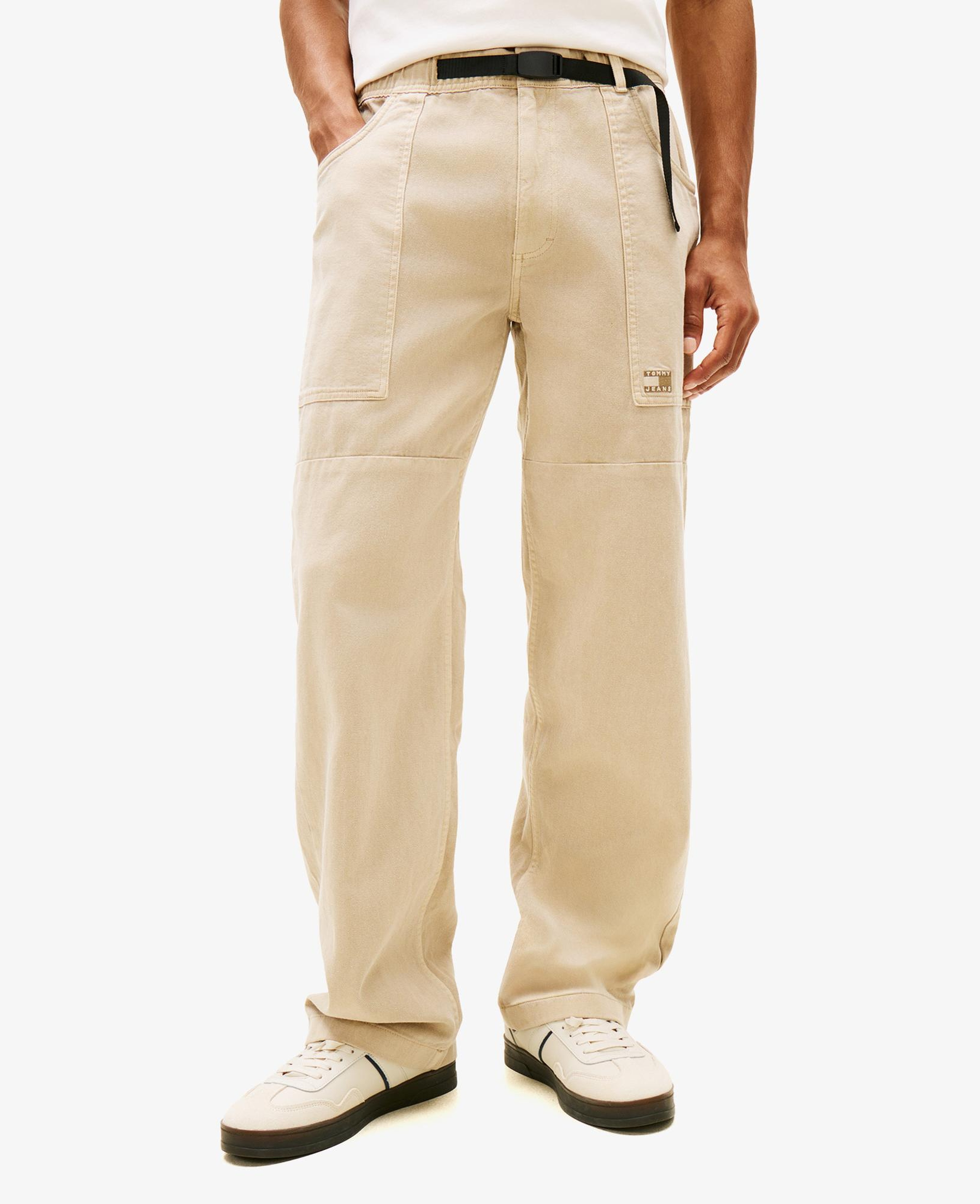 Tommy Hilfiger Jaimie Fabric Blocking Pant Erkek Bej Pantolon