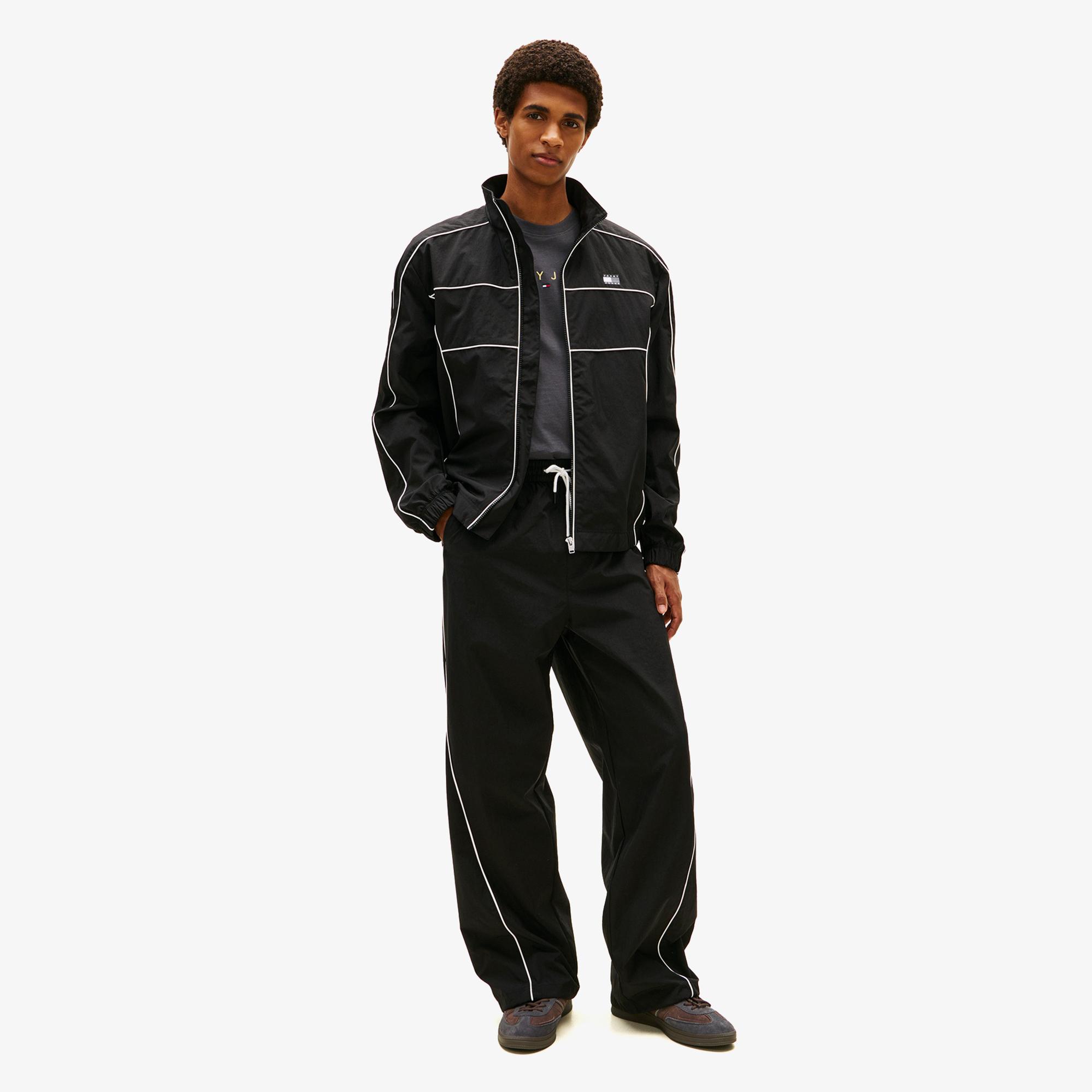 Tommy Hilfiger Theo Parachute Track Erkek Siyah Pantolon
