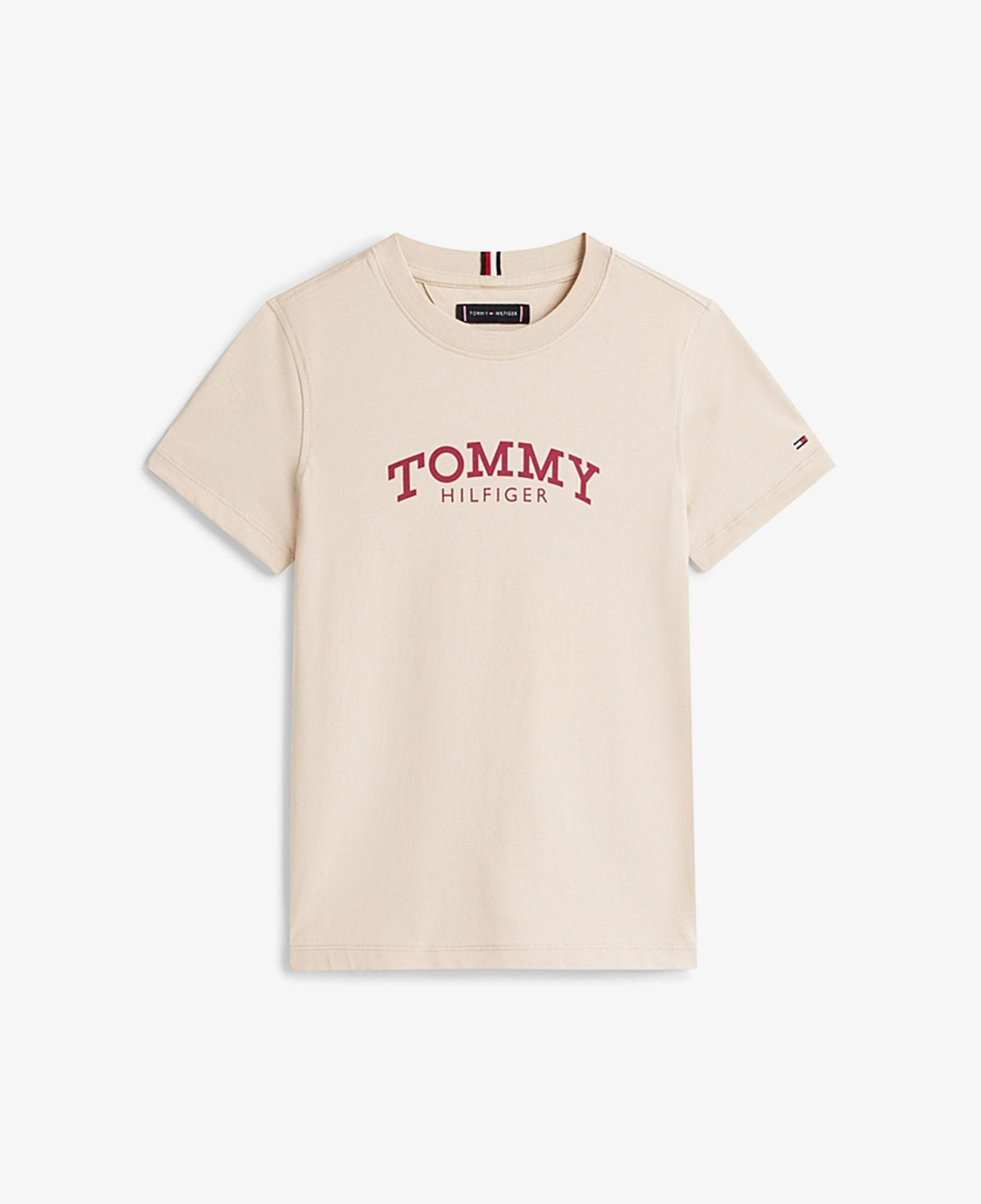 Tommy Hilfiger Monotype Print Graphic Çocuk Bej T-Shirt