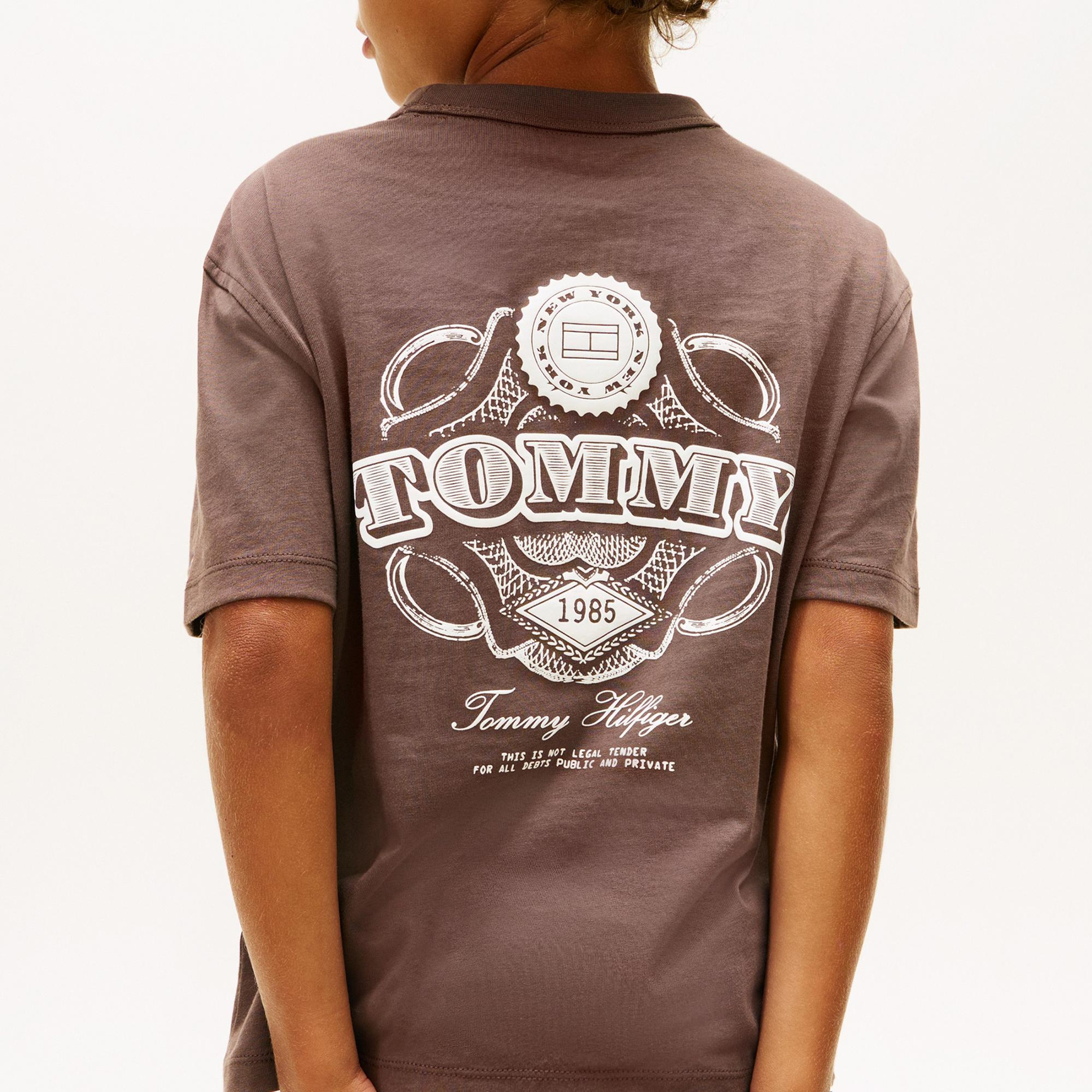 Tommy Hilfiger Puff Print Graphic Çocuk Kahverengi T-Shirt