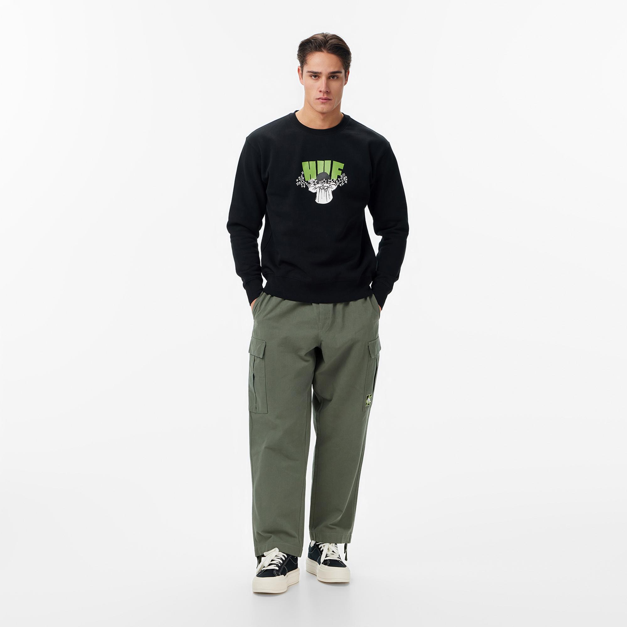 Huf Dazed Crewneck Erkek Siyah Sweatshirt