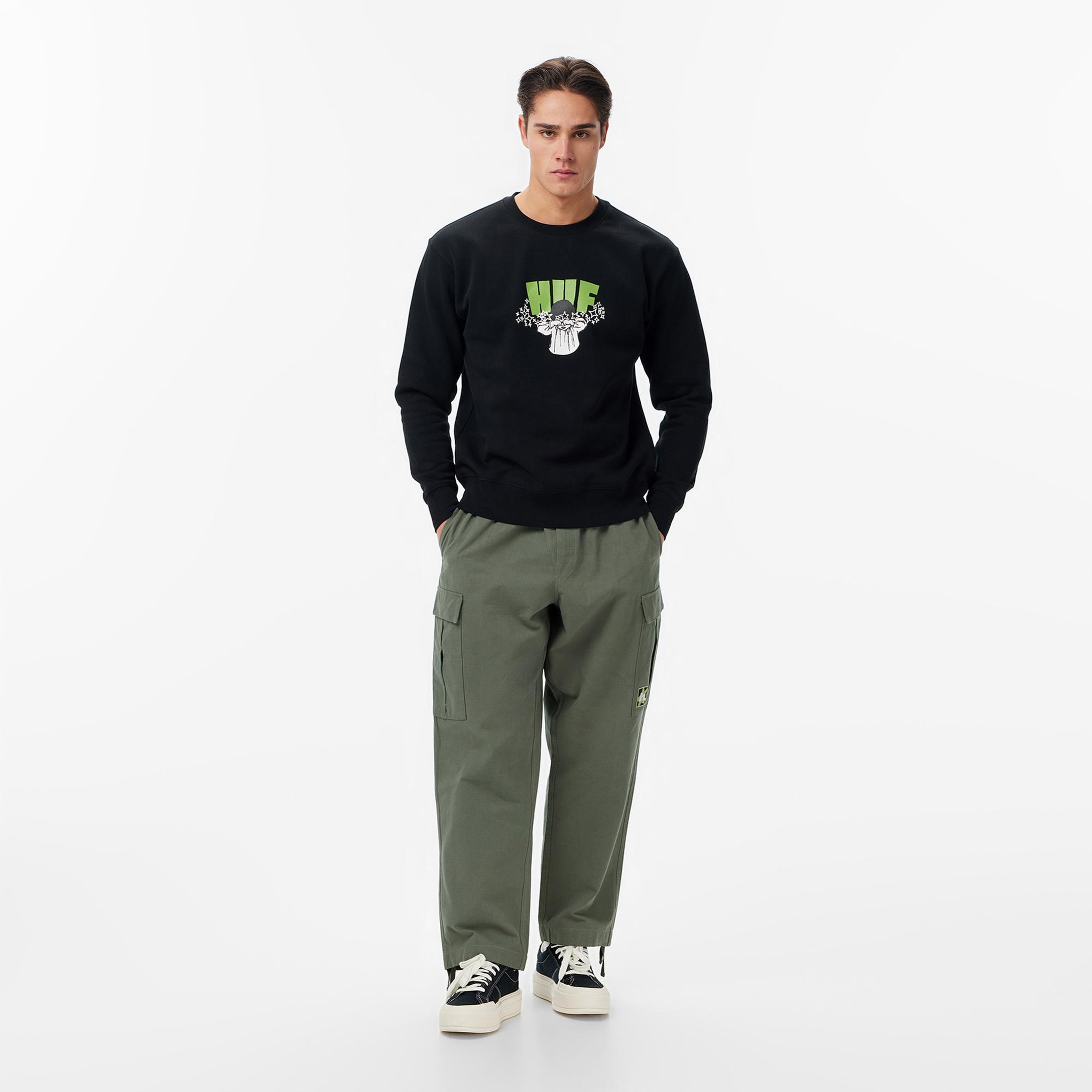 Huf Dazed Crewneck Erkek Siyah Sweatshirt