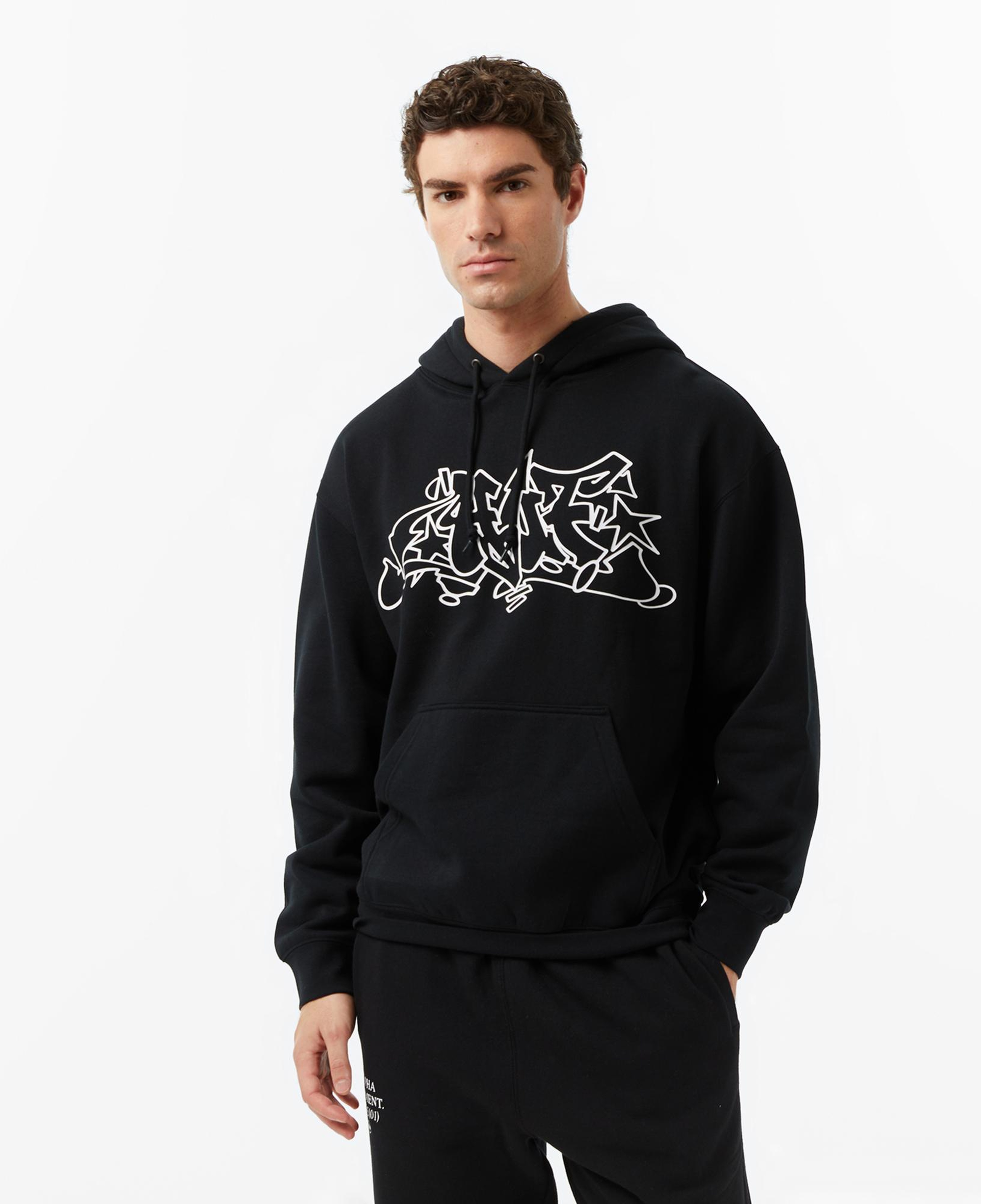 Huf Outlines Pullover Erkek Siyah Sweatshirt