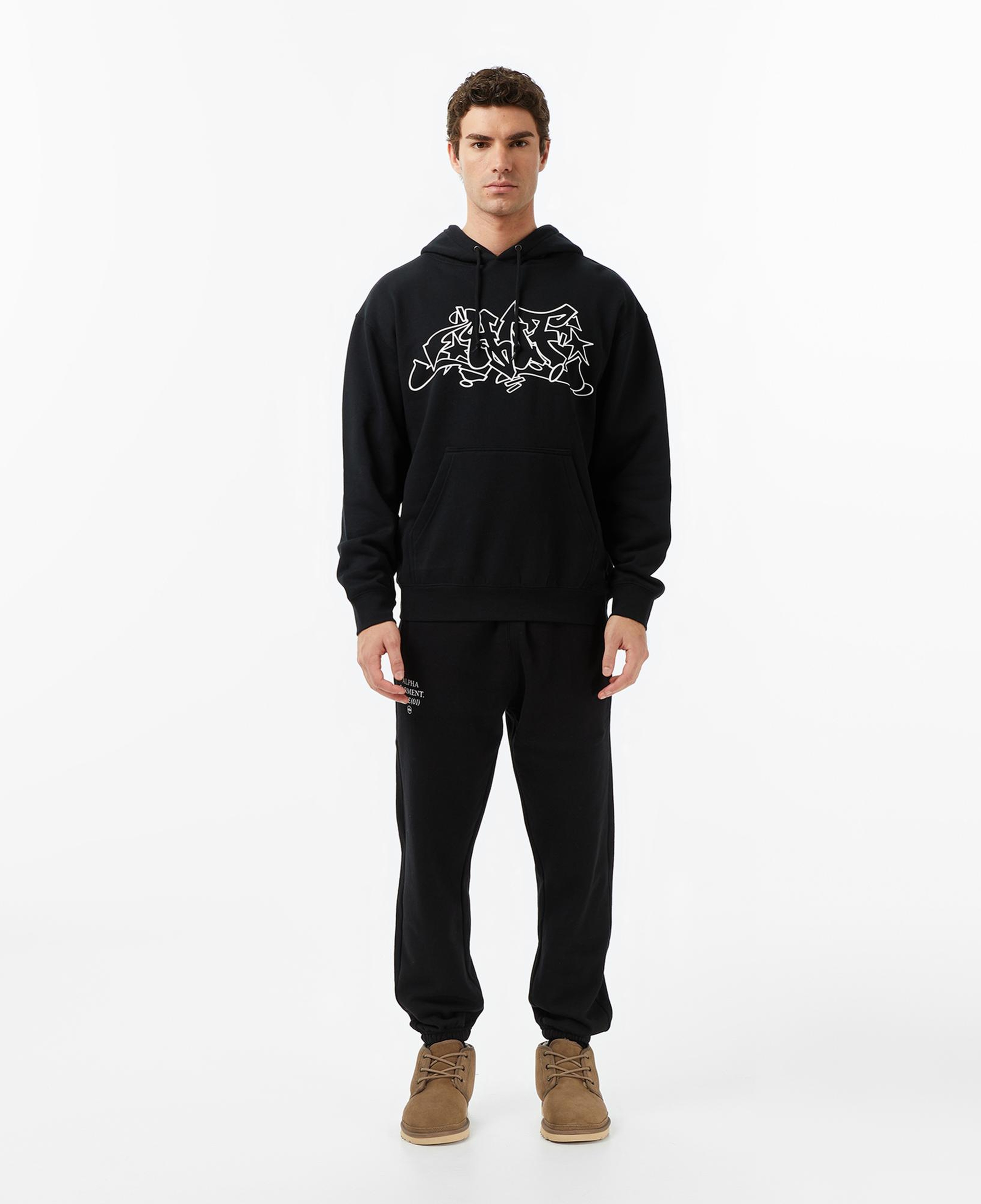 Huf Outlines Pullover Erkek Siyah Sweatshirt