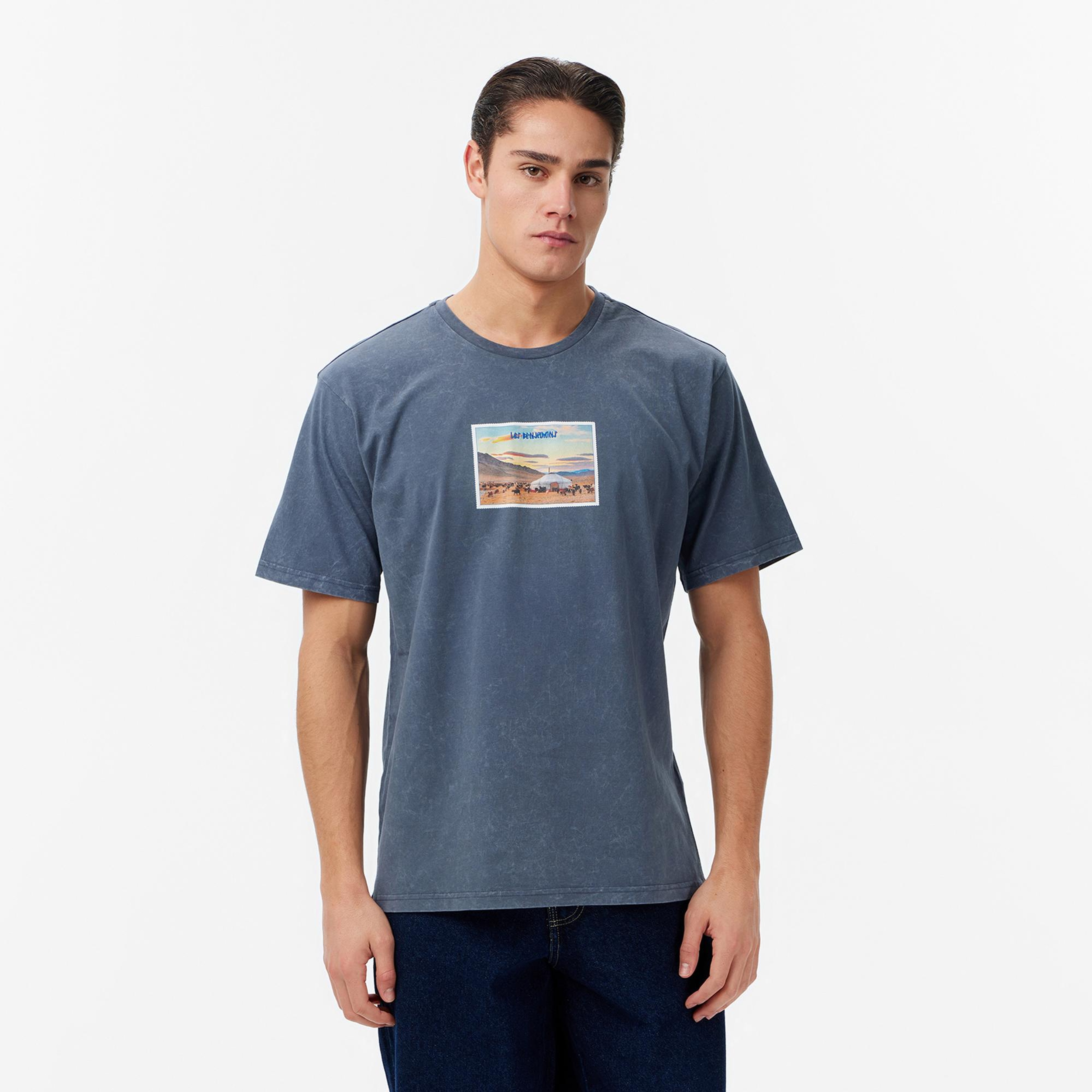 Les Benjamins Regular Fit Erkek Mavi T-Shirt