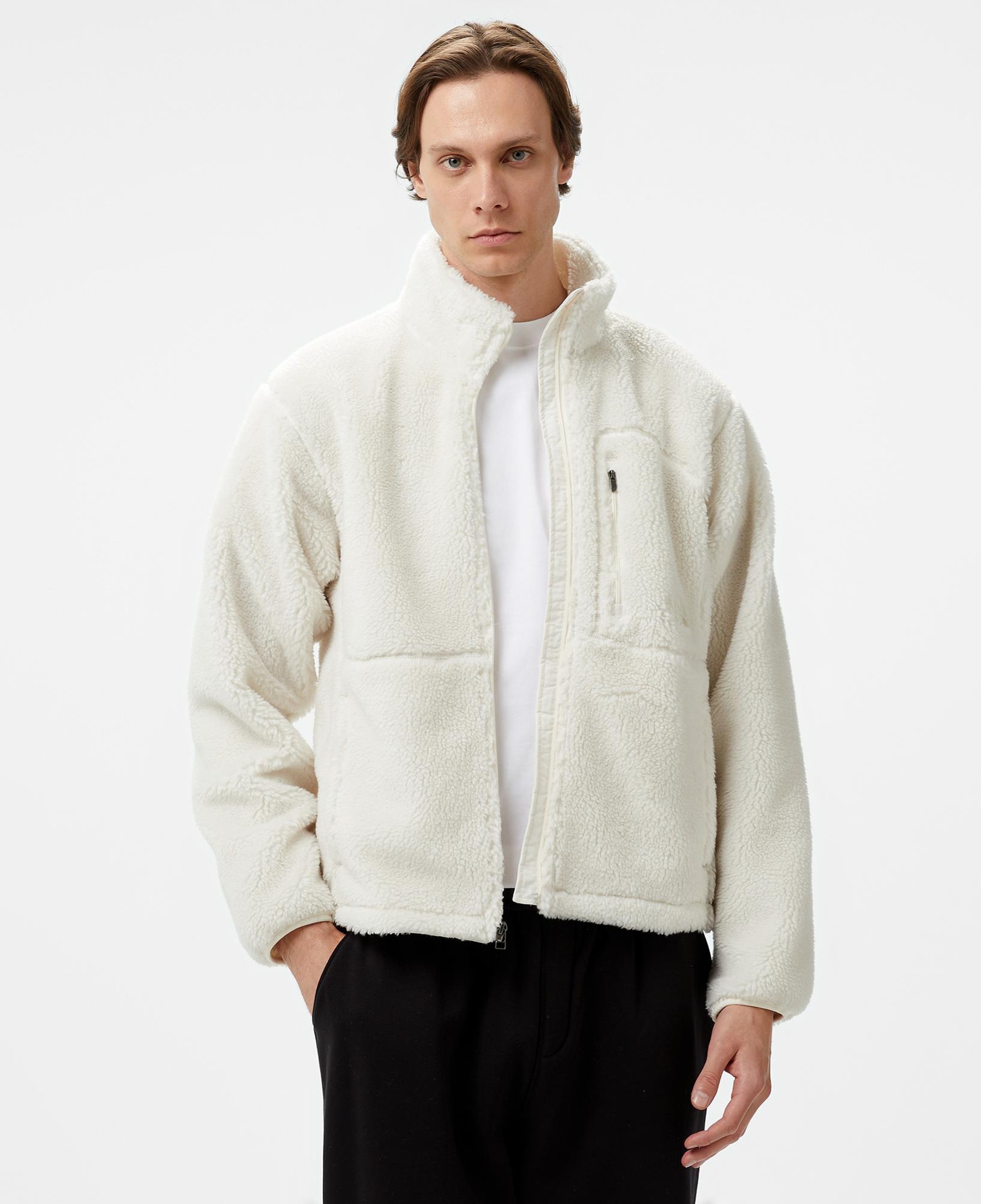 The North Face Extreme Pile Full Zipped Erkek Beyaz Polar Ceket