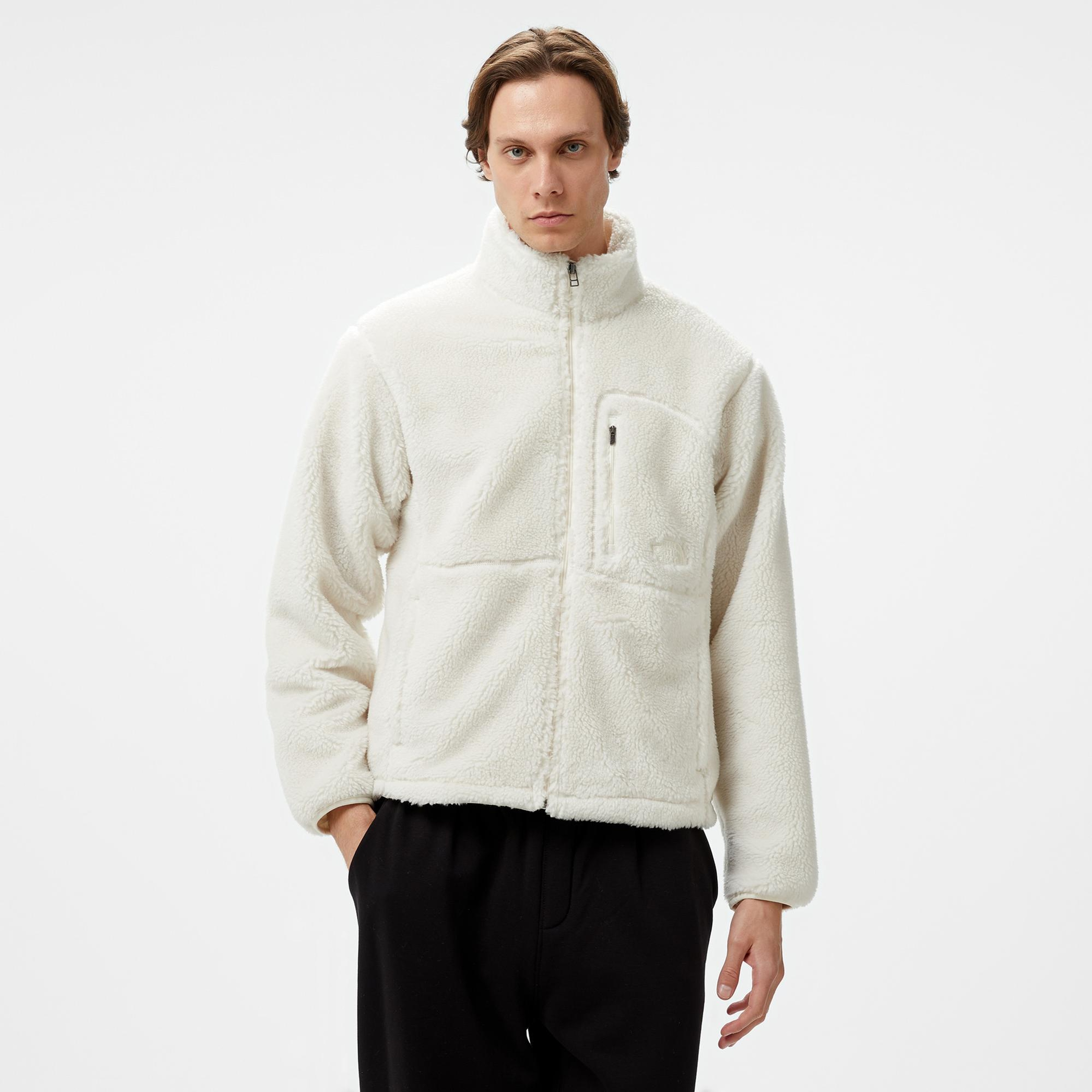 The North Face Extreme Pile Full Zipped Erkek Beyaz Polar Ceket