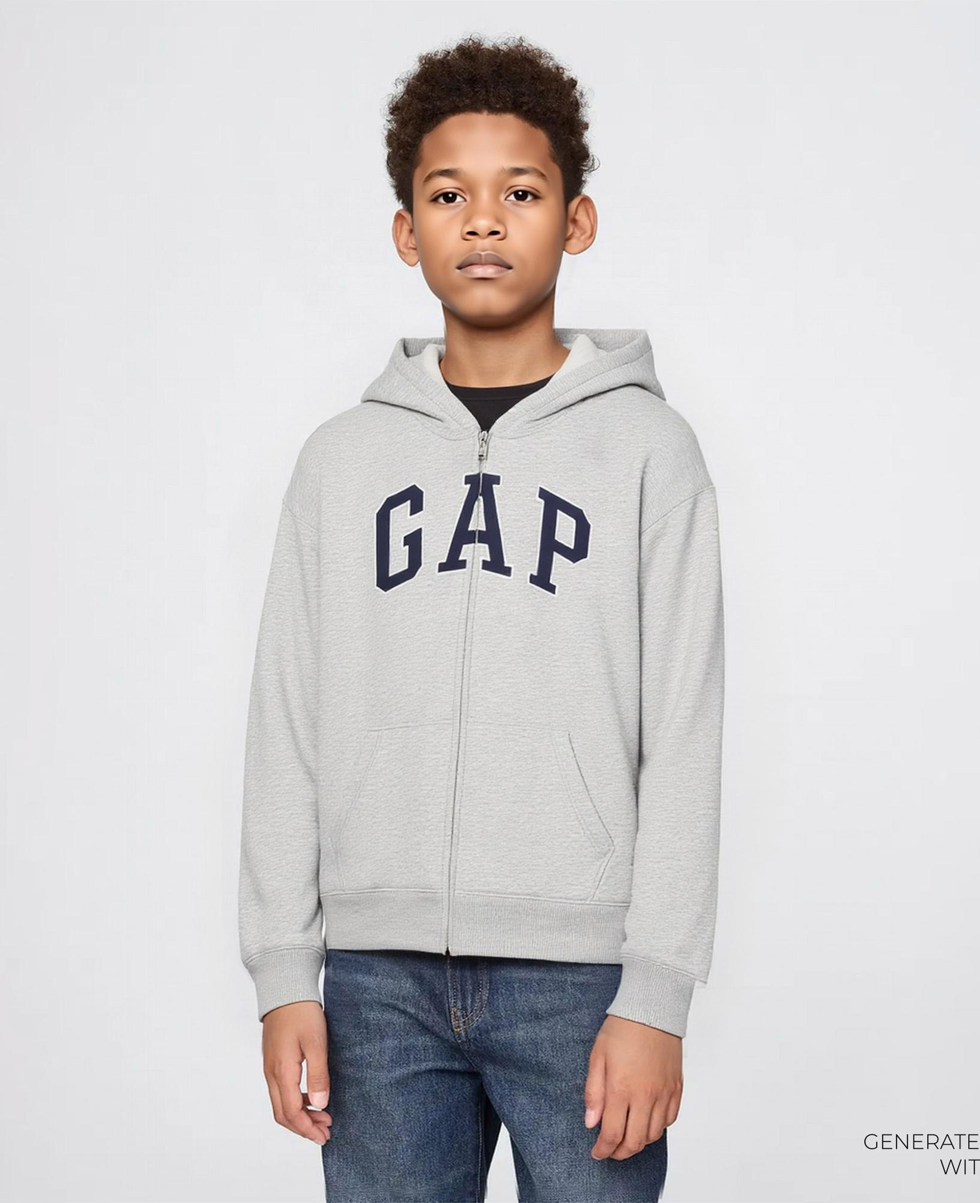 Gap V-Bas Heritage Çocuk Gri Sweatshirt