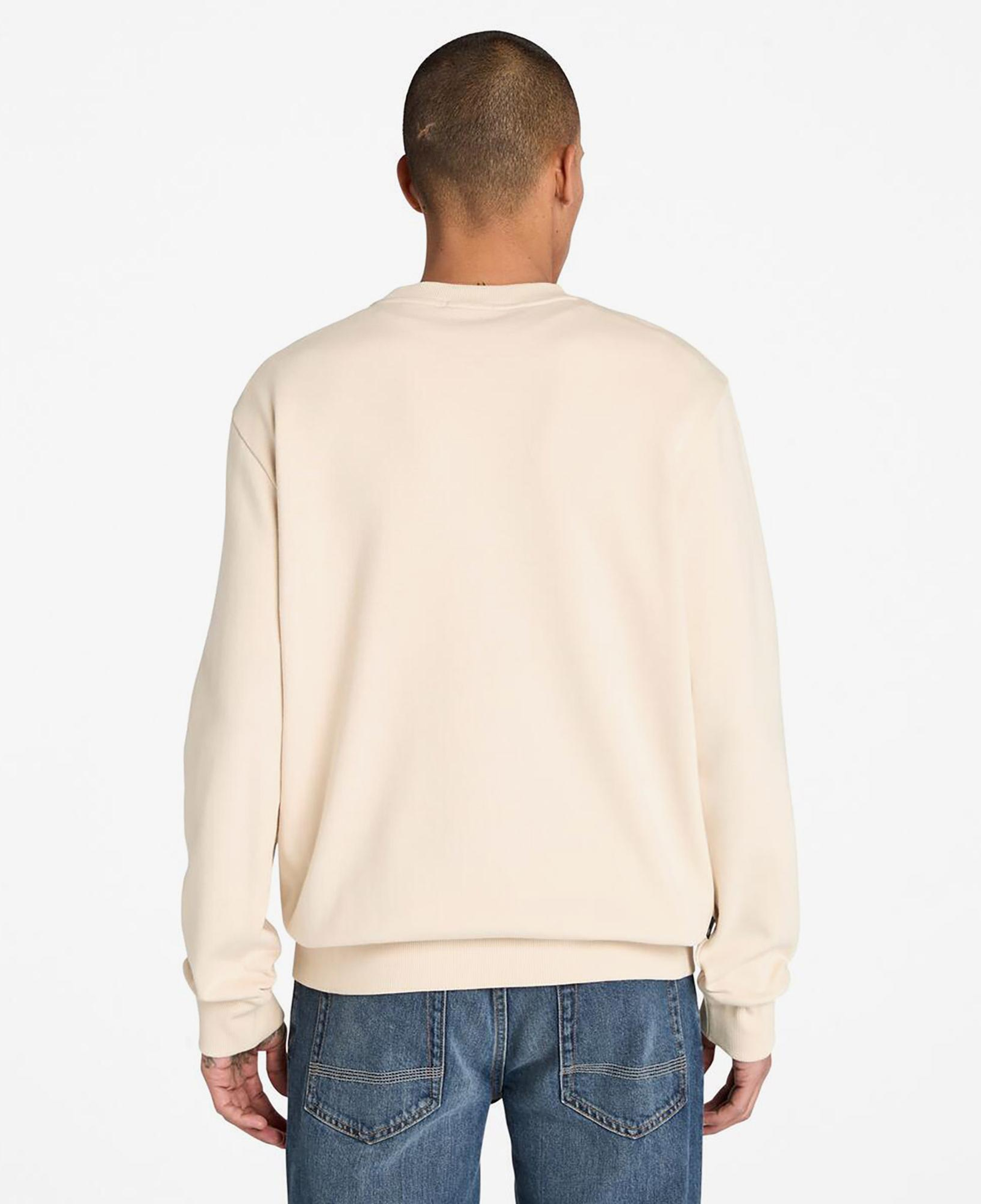 Timberland Front Seasonal Tree Logo Graphic Crewneck Erkek Bej Sweatshirt