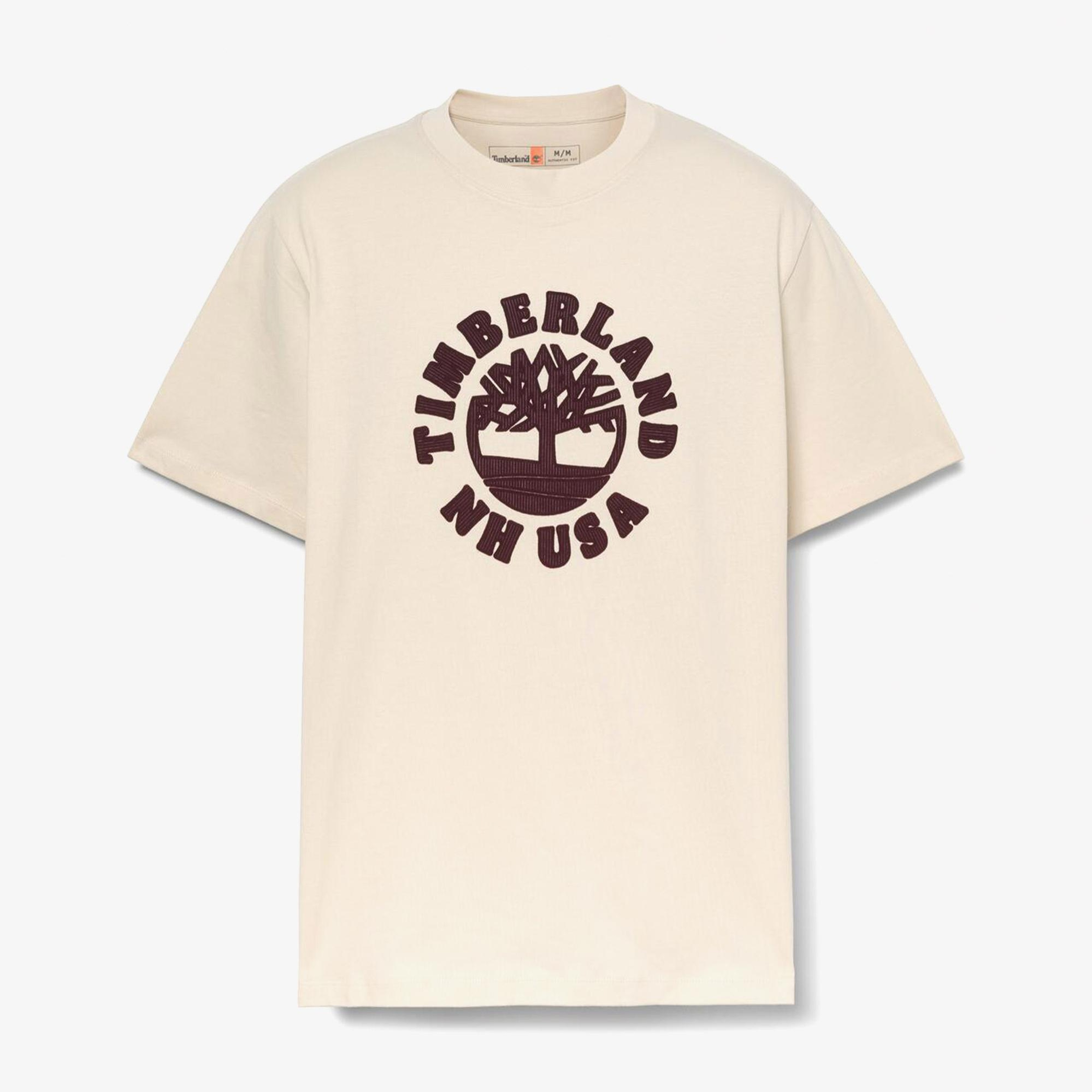 Timberland Holiday Front Graphic Erkek Bej T-Shirt