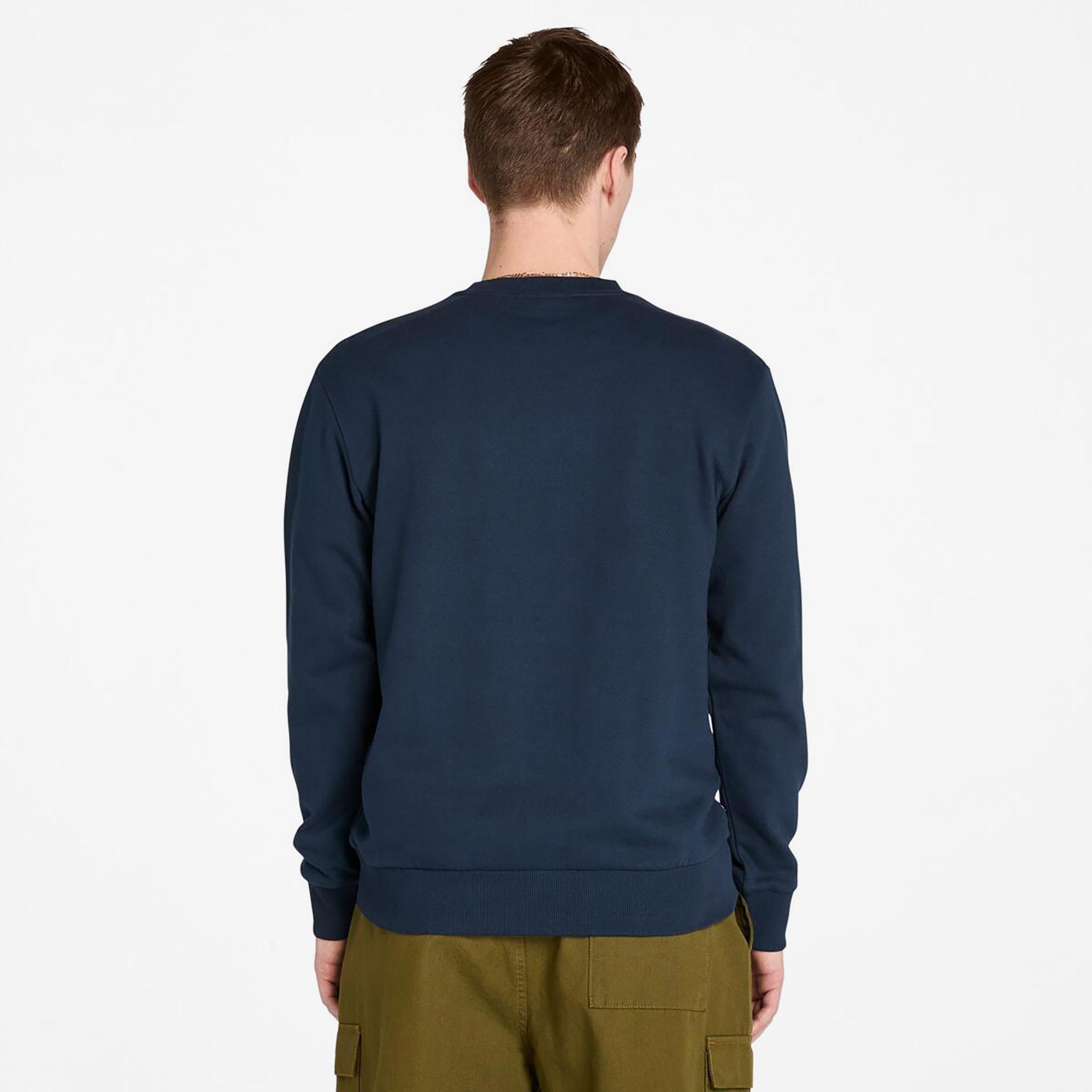 Timberland Front Seasonal Tree Logo Graphic Crewneck Erkek Lacivert Sweatshirt