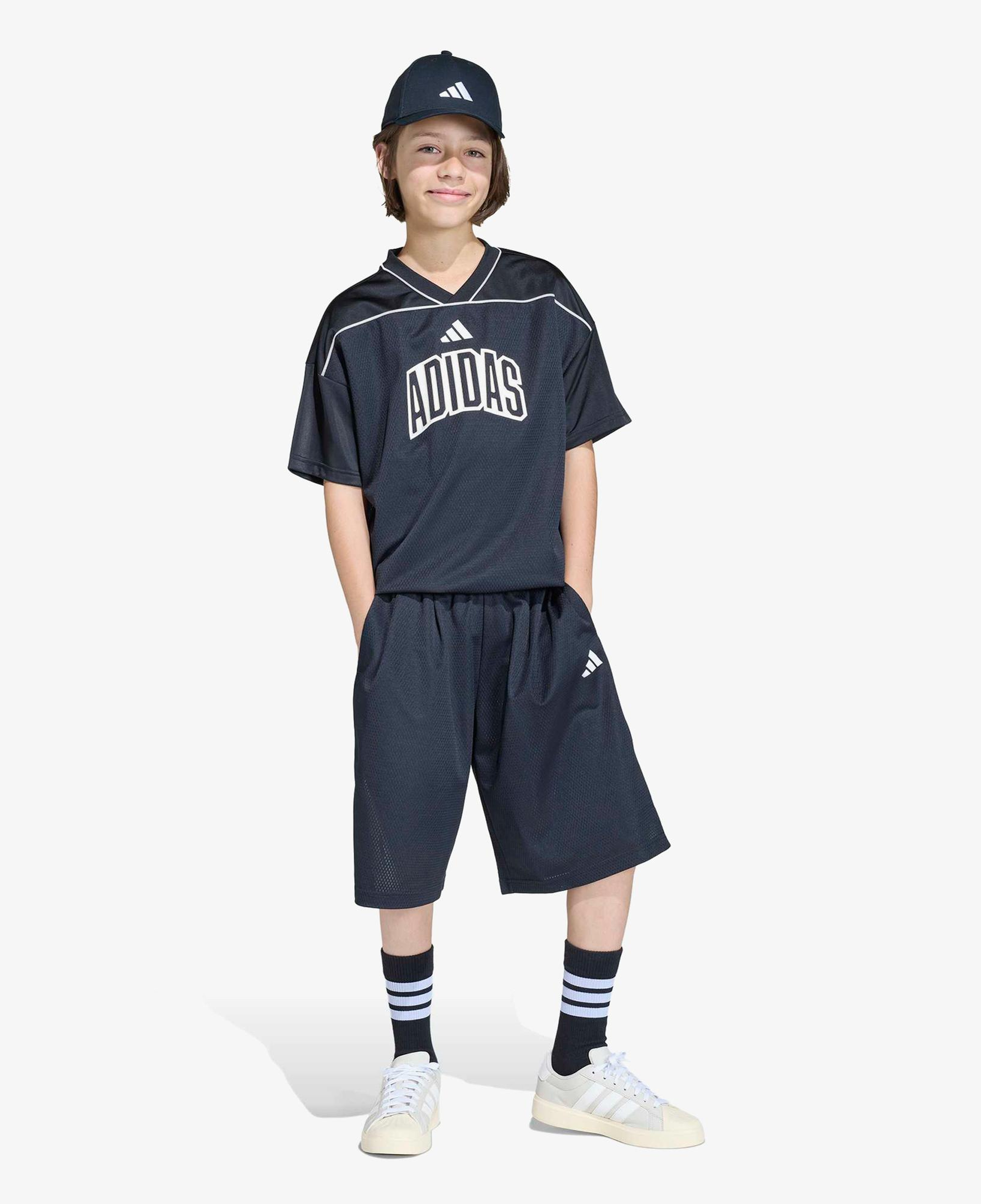 adidas Stadium File Basketball Çocuk Siyah T-Shirt