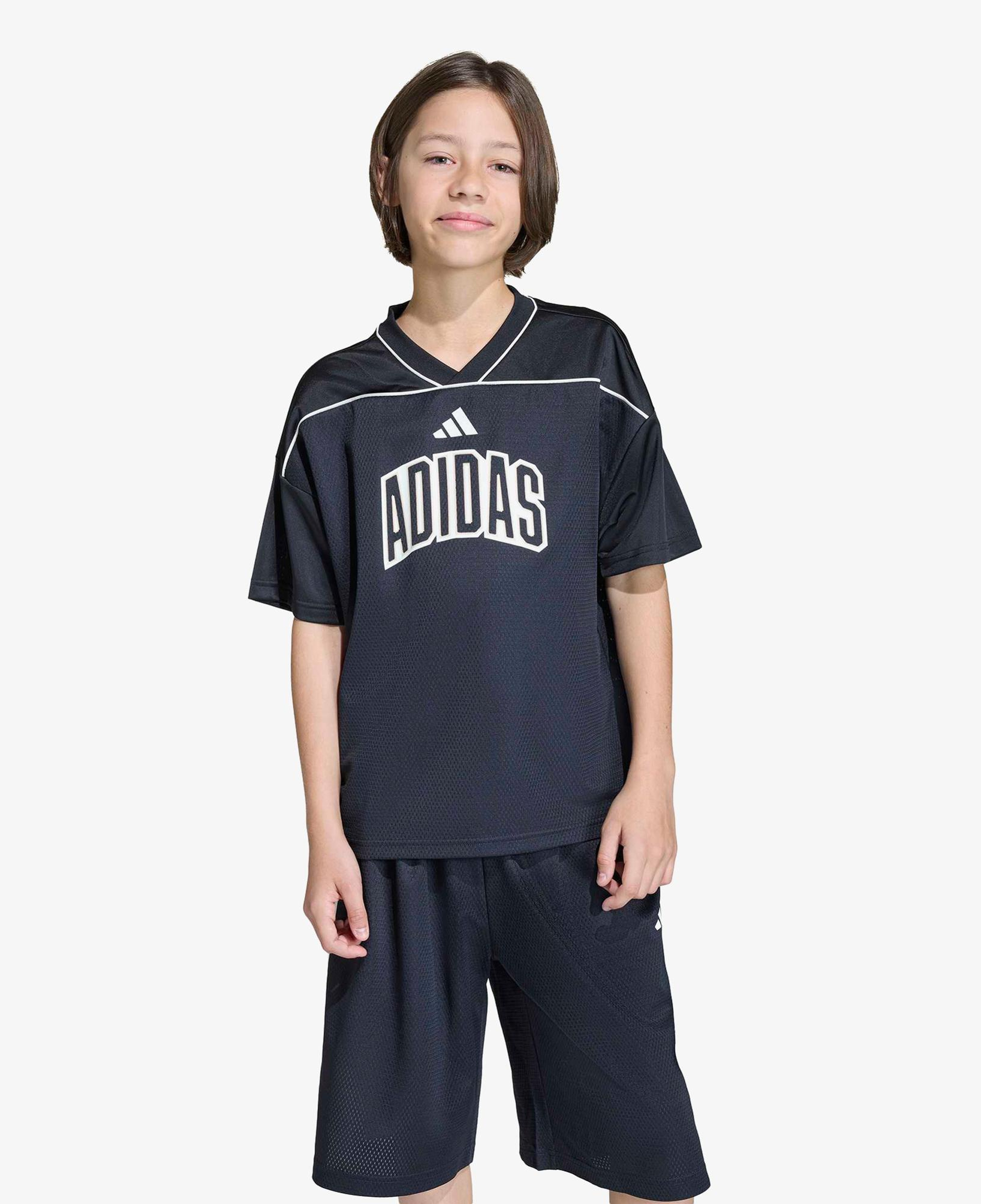 adidas Stadium File Basketball Çocuk Siyah T-Shirt