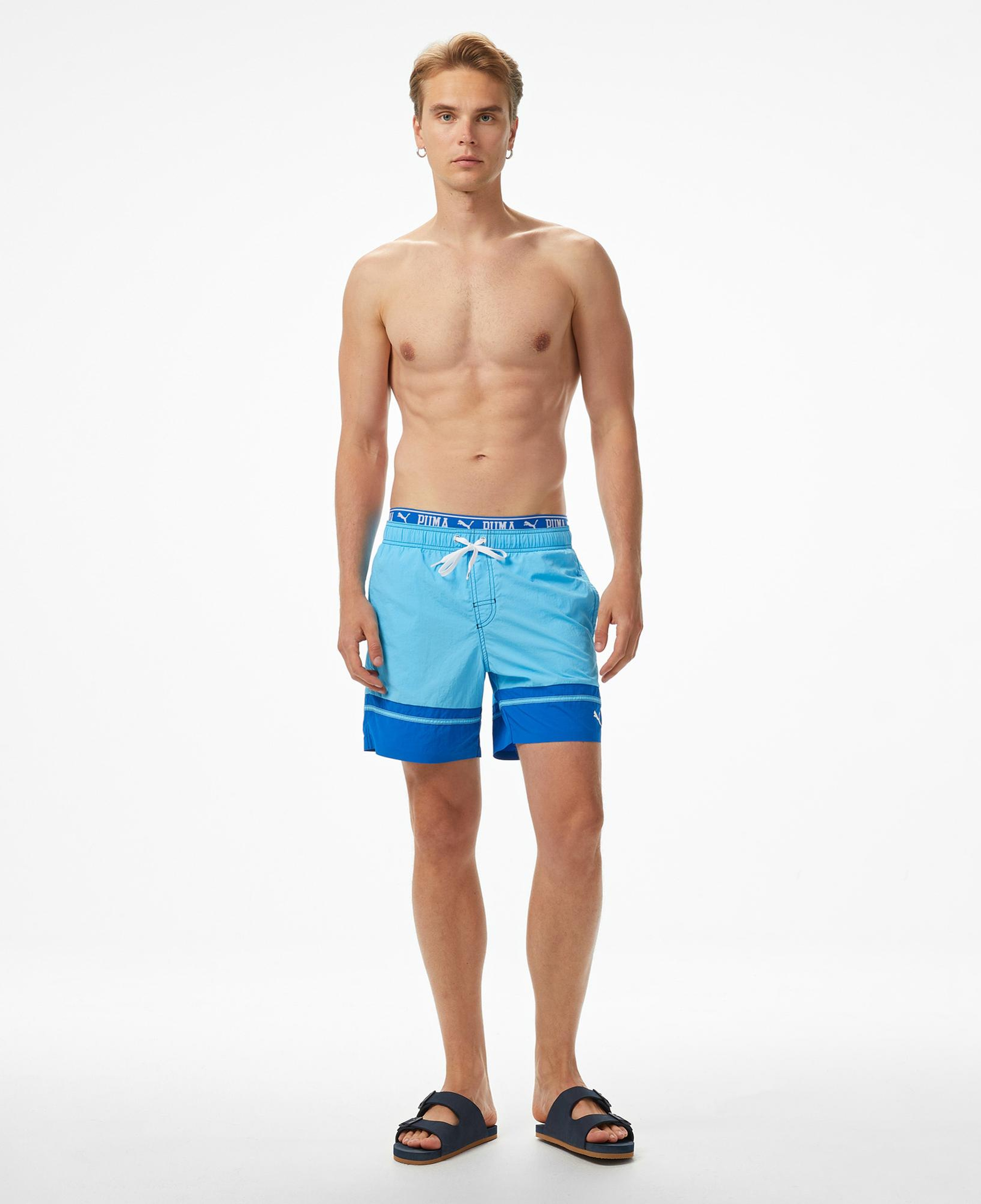 Puma Colorblock Mid Erkek Mavi Mayo