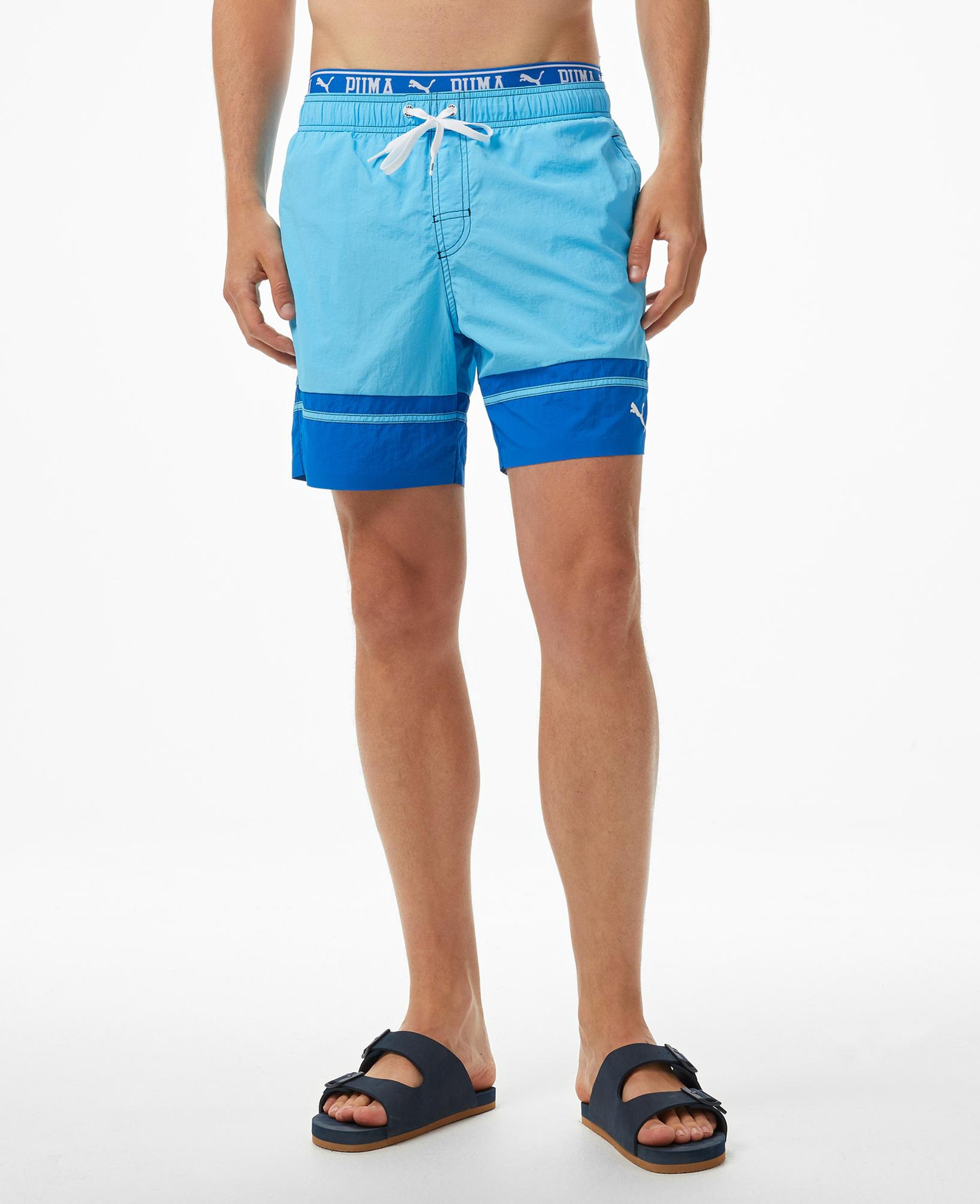 Puma Colorblock Mid Erkek Mavi Mayo