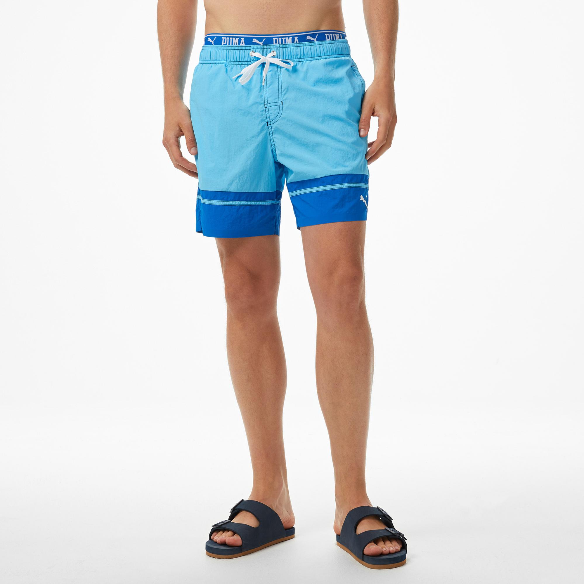 Puma Colorblock Mid Erkek Mavi Mayo